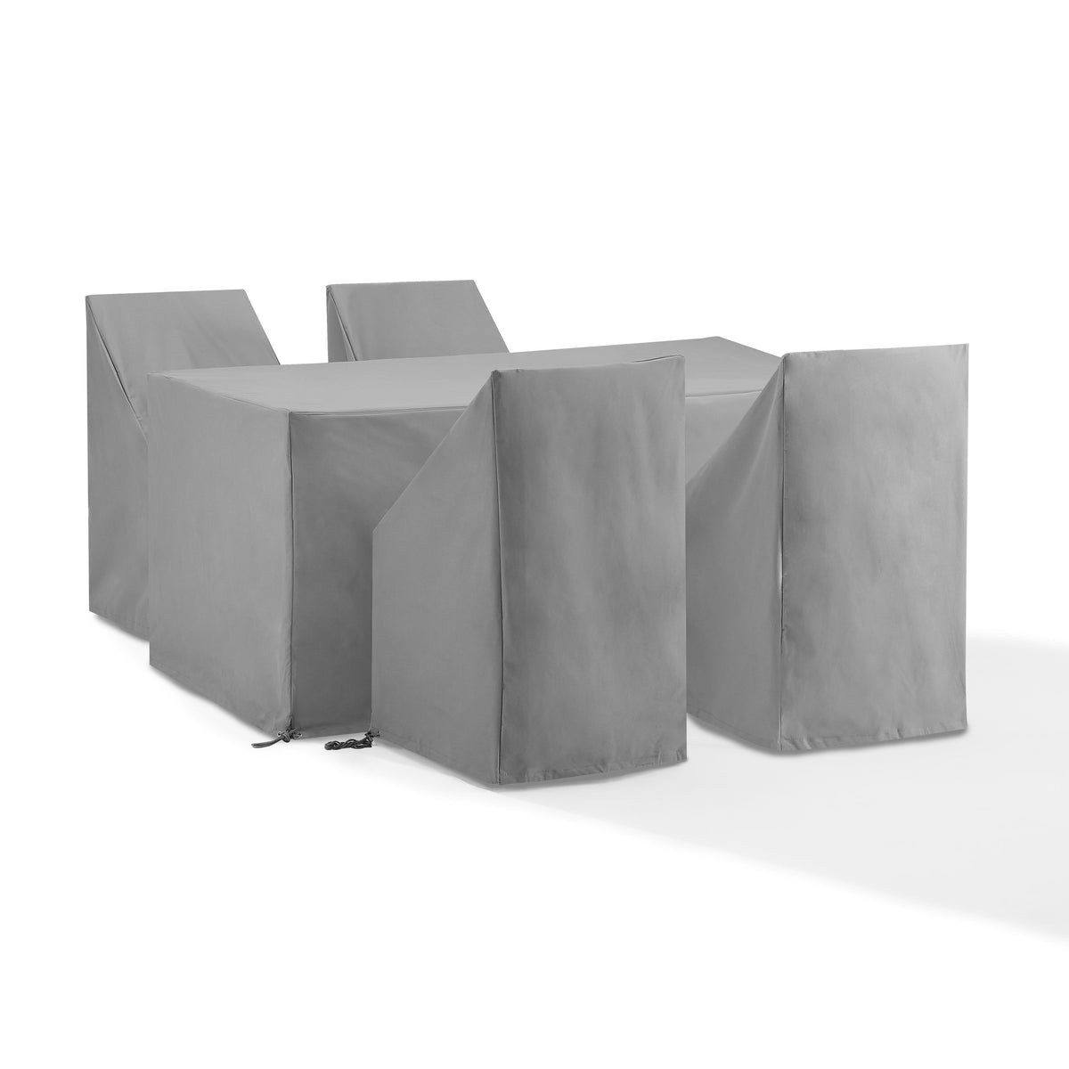 5 Piece Outdoor Dining Furniture Cover Set Gray - 4 Dining Side Chairs & 1 Dining Table