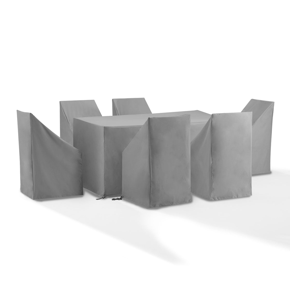 7 Piece Outdoor Dining Furniture Cover Set Gray - 6 Dining Side Chairs & 1 Dining Table