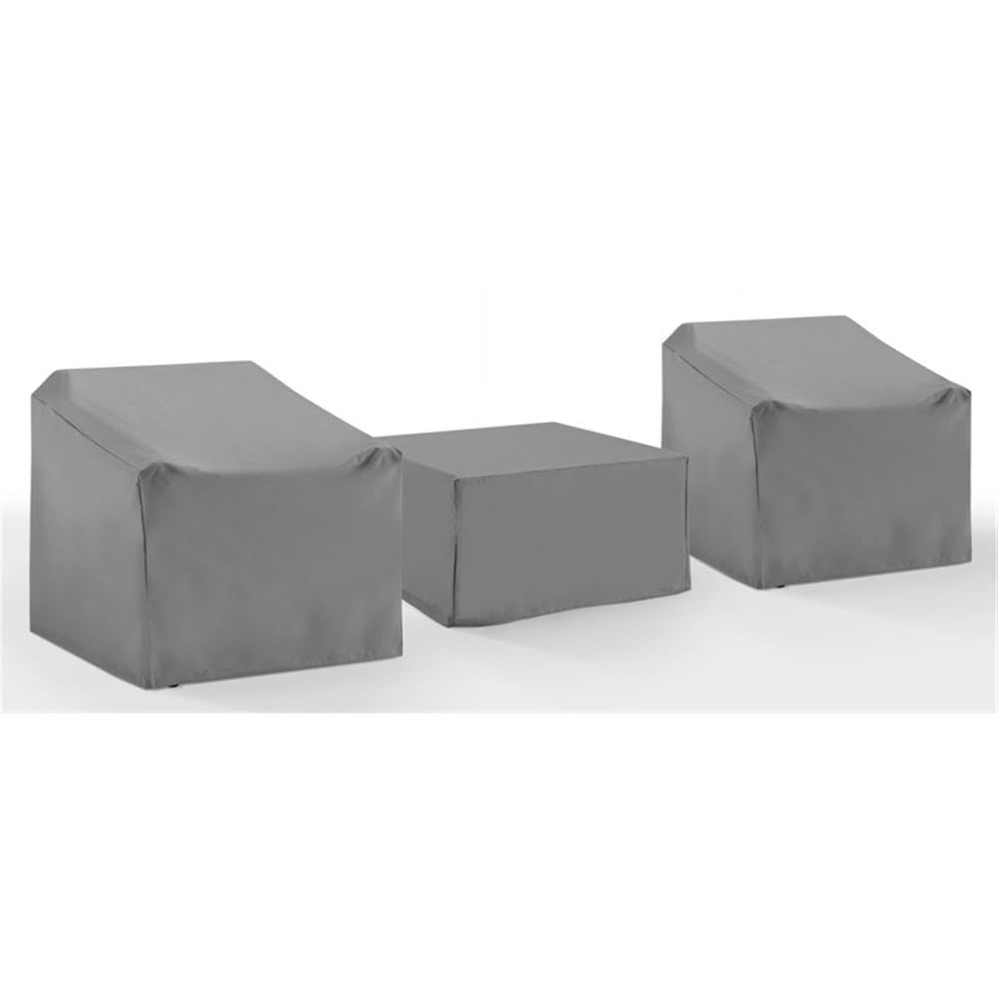 Casafoyer Furniture Patio Furniture Covers, Waterproof 3-Piece Cover Set For Outdoor Chairs And Square Table, Gray