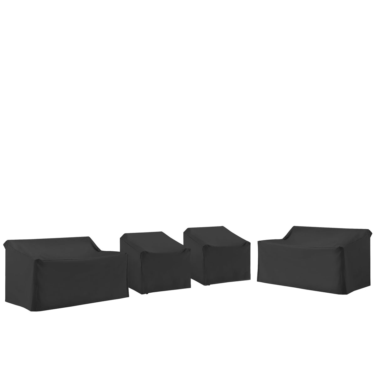 4Pc Outdoor Sectional Furniture Cover Set Black - 2 Loveseats & 2 Chairs