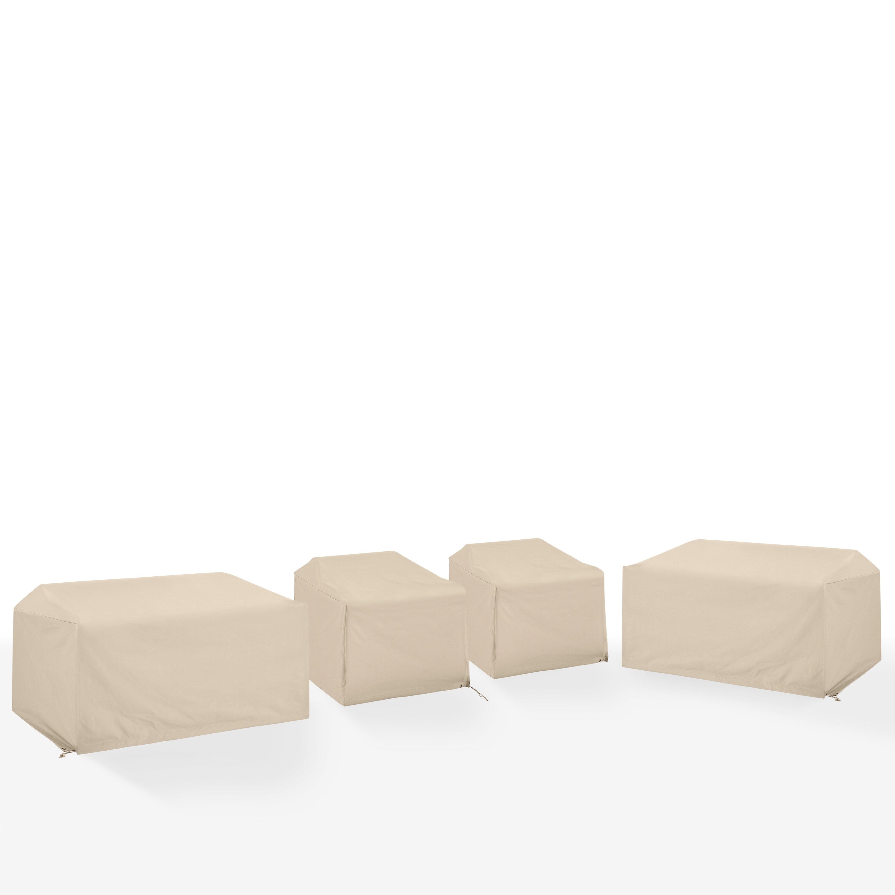 Protective 4Pc Outdoor Furniture Cover Set - Heavy Gauge Vinyl, Drawstring Closure, Fits Wicker Loveseats & Patio Chairs'
