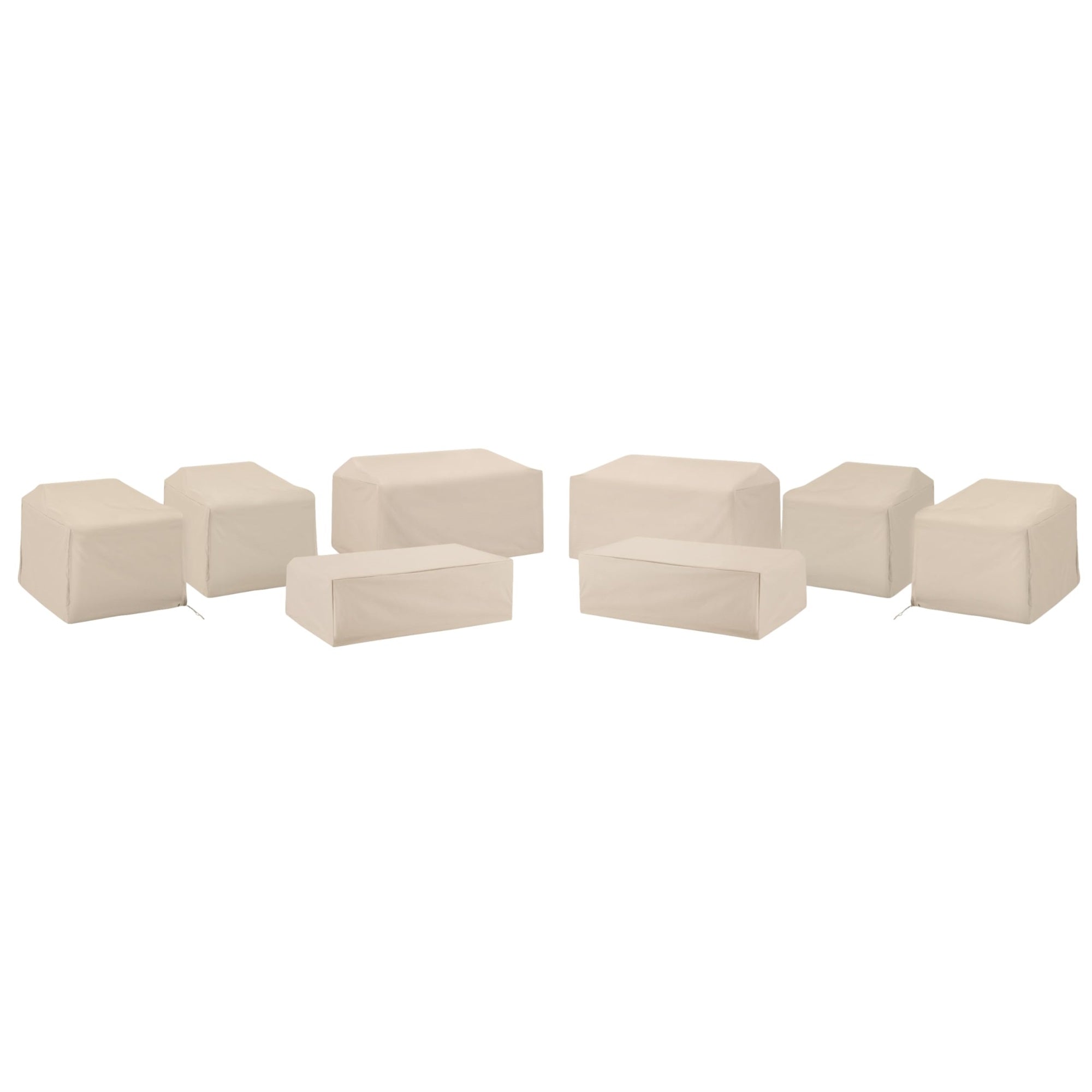 Casafoyer Furniture Patio Furniture Covers, Waterproof 8-Piece Cover Set For Outdoor Chairs, Loveseats, Tables, Tan