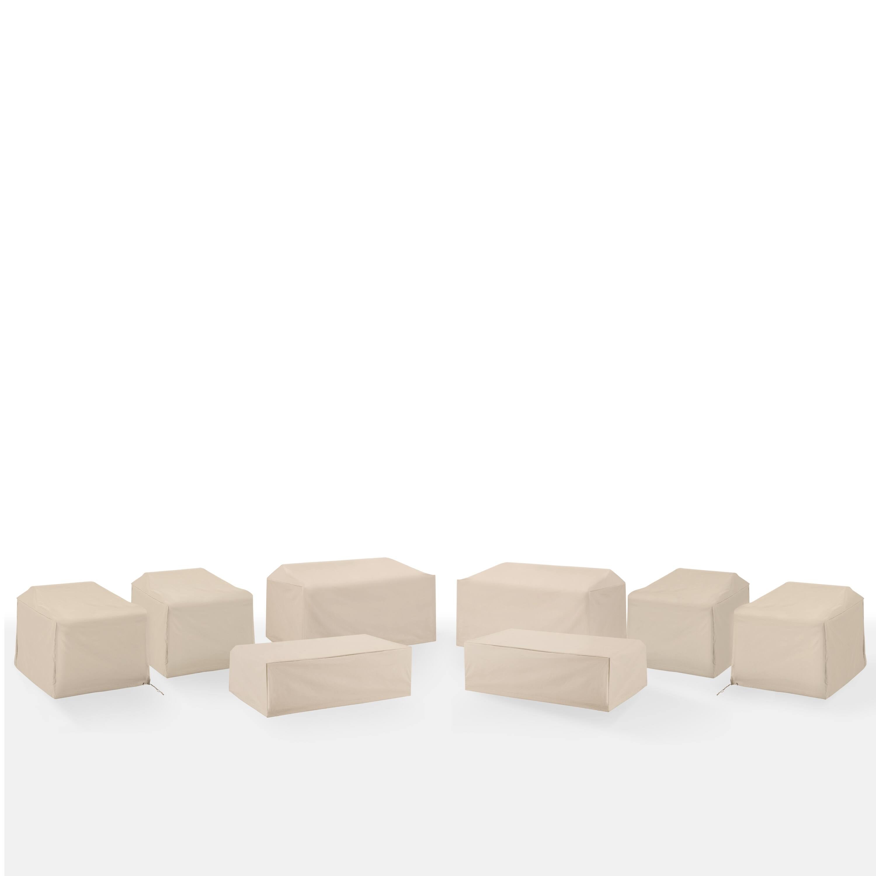 8-Piece Outdoor Furniture Cover Set | Durable Reinforced Vinyl | Weatherproof | Drawstring Closure | Fits Patio Chairs, Loveseats, Coffee Tables