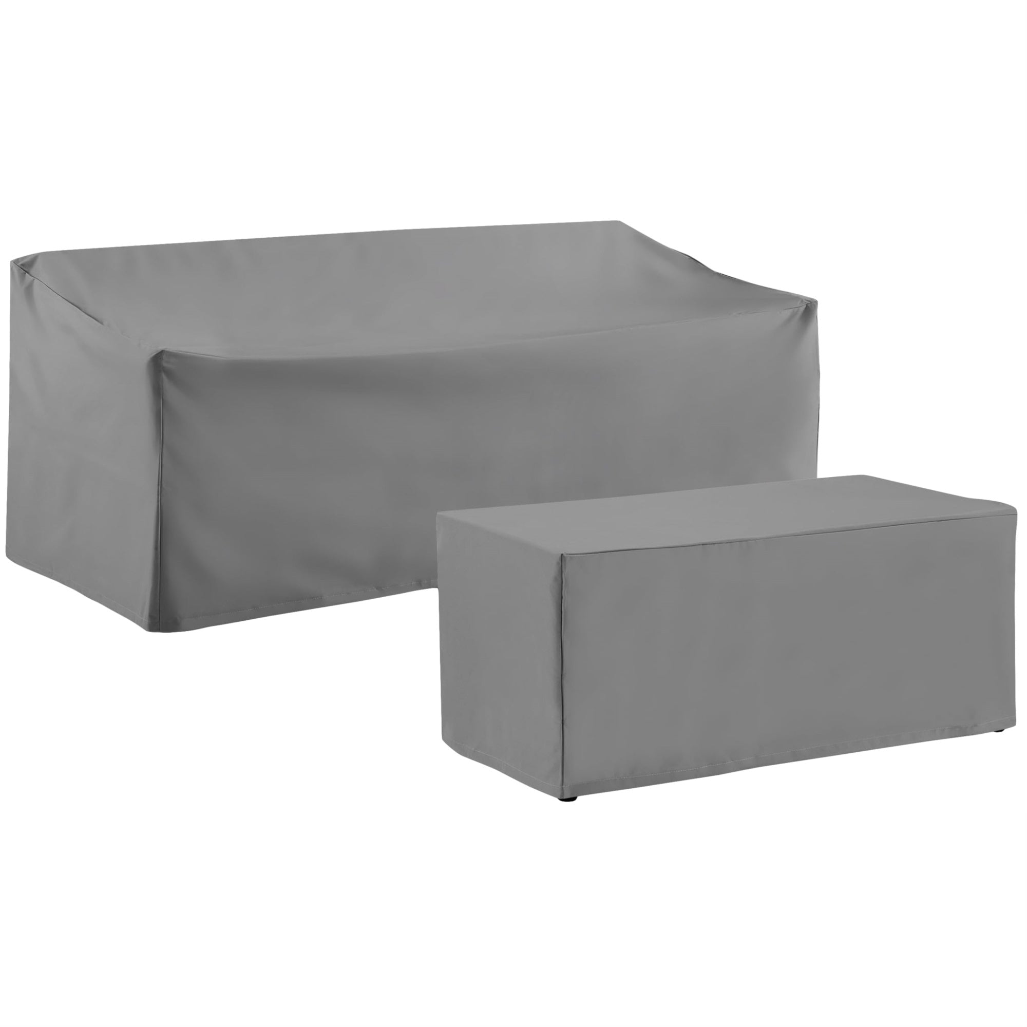 Casafoyer Furniture Patio Furniture Covers, Waterproof 2-Piece Cover Set For Outdoor Sofa And Coffee Table, Gray