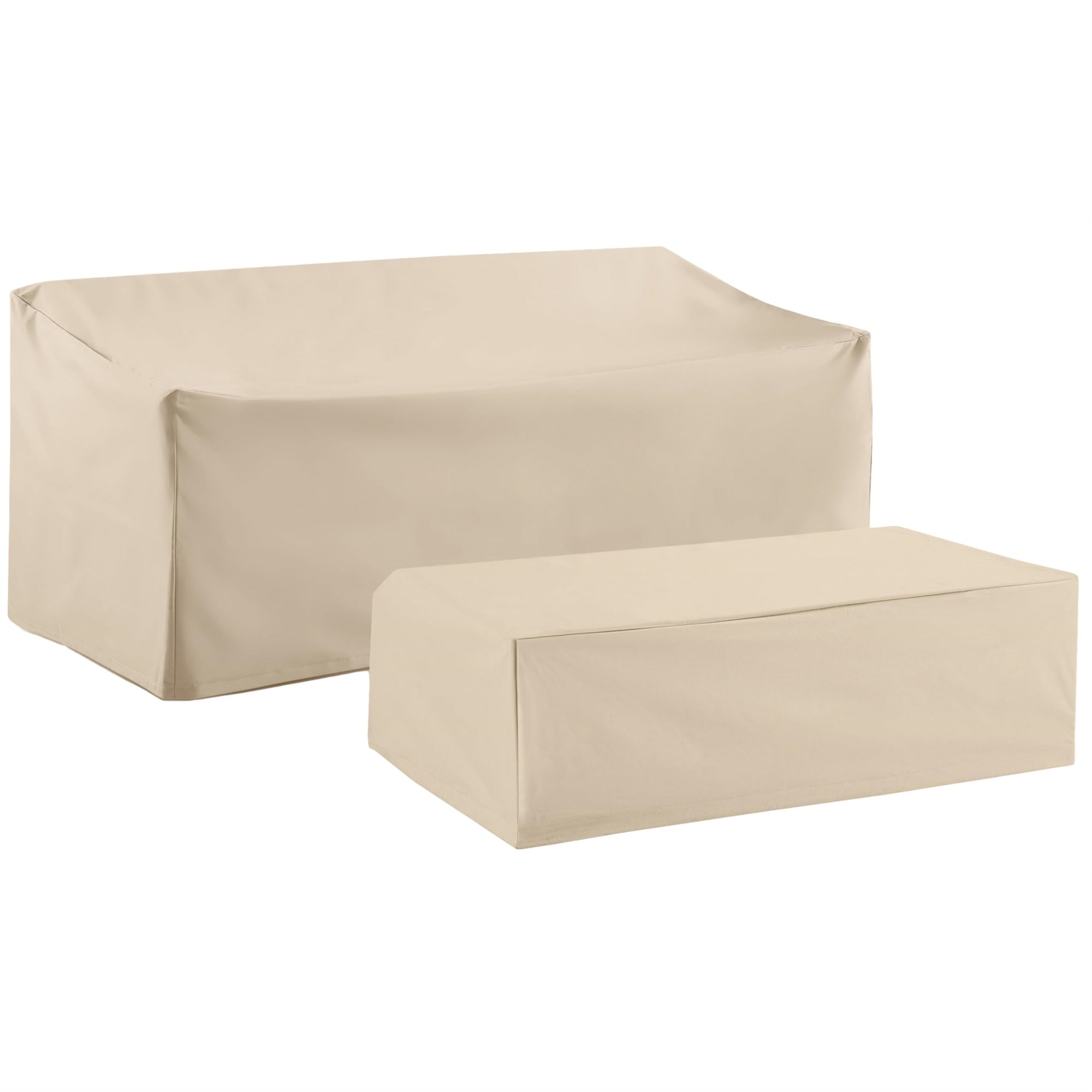 Casafoyer Furniture Patio Furniture Covers, Waterproof 2-Piece Cover Set For Outdoor Sofa And Coffee Table, Tan