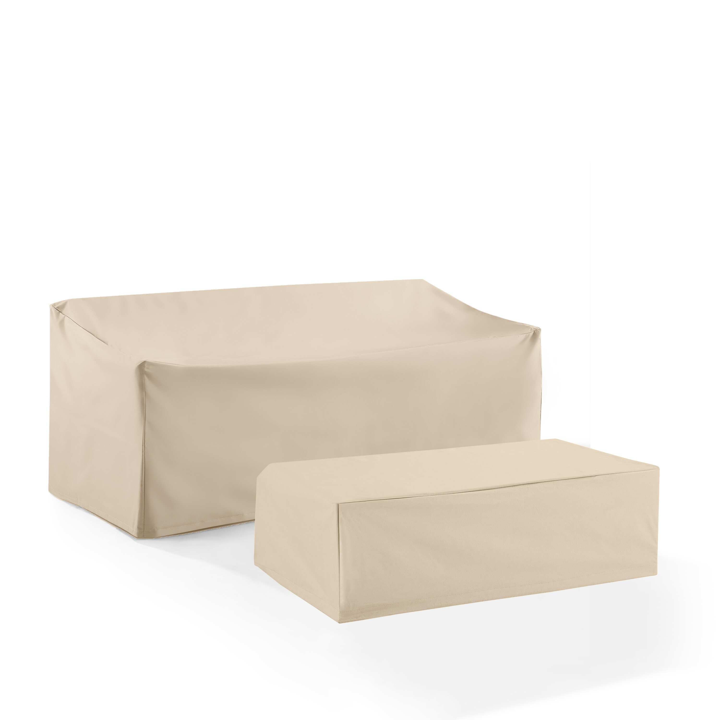 Outdoor Patio Furniture Covers - Set Of 2 | Weatherproof Vinyl | Drawstring Closure | Fits Wicker Sofas & Coffee Tables'