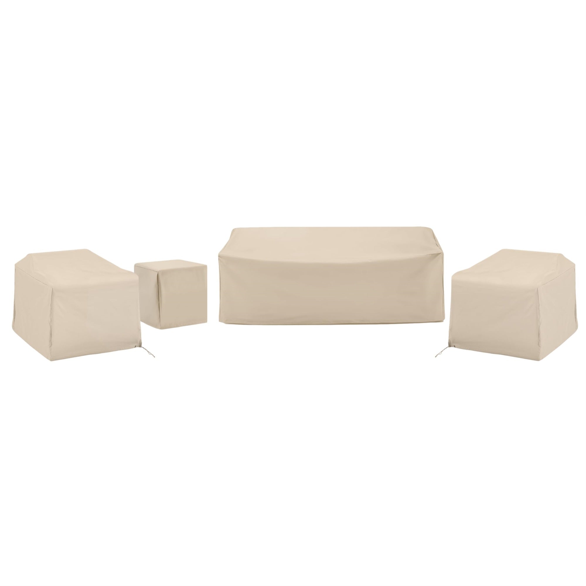 Casafoyer Furniture Patio Furniture Covers, Waterproof 4-Piece Cover Set For Outdoor Chairs, Sofa, Side Table, Tan