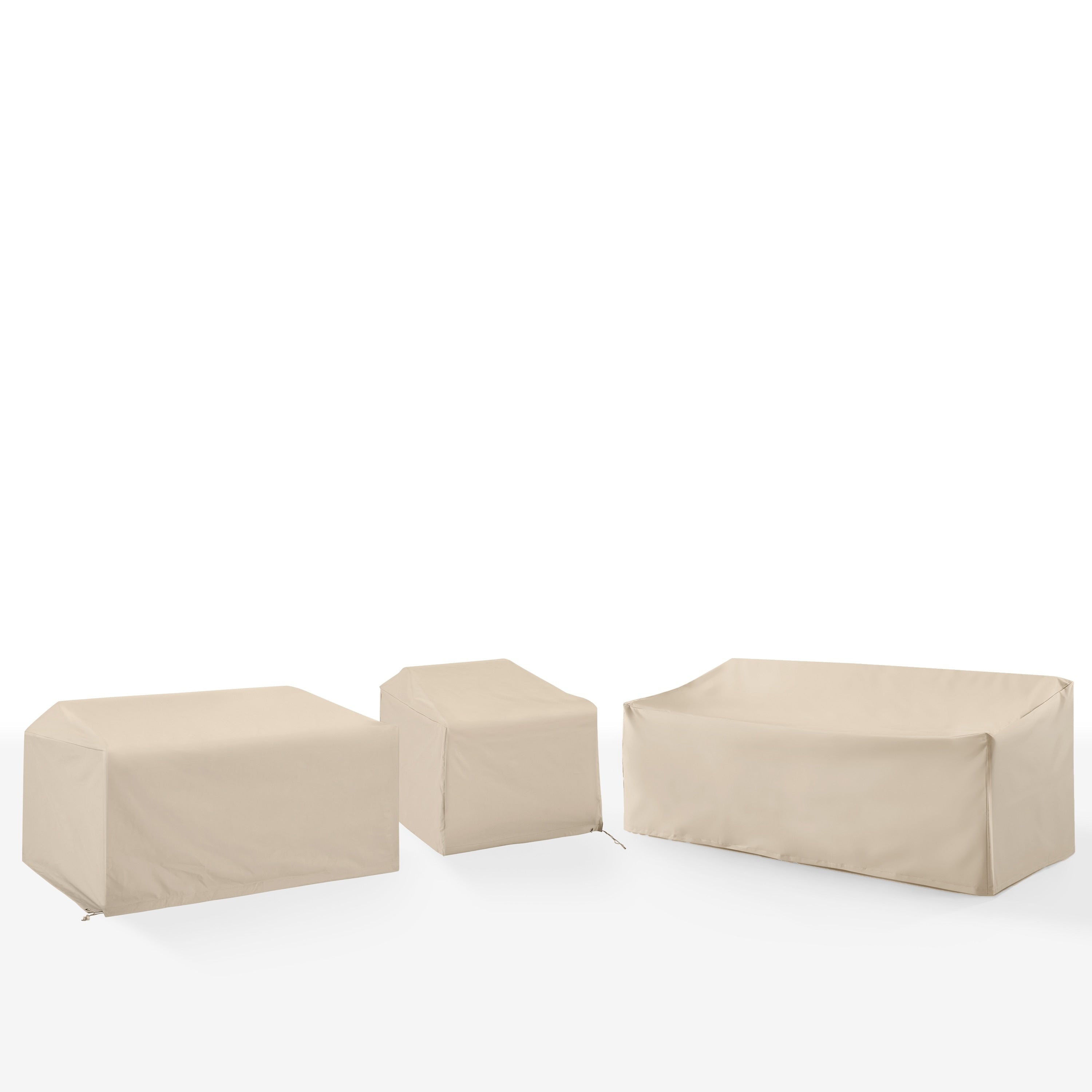 Outdoor Patio Furniture Cover Set - Heavy Gauge Vinyl, Drawstring Closure, Fits Wicker Loveseats, Sofas, Patio Chairs'
