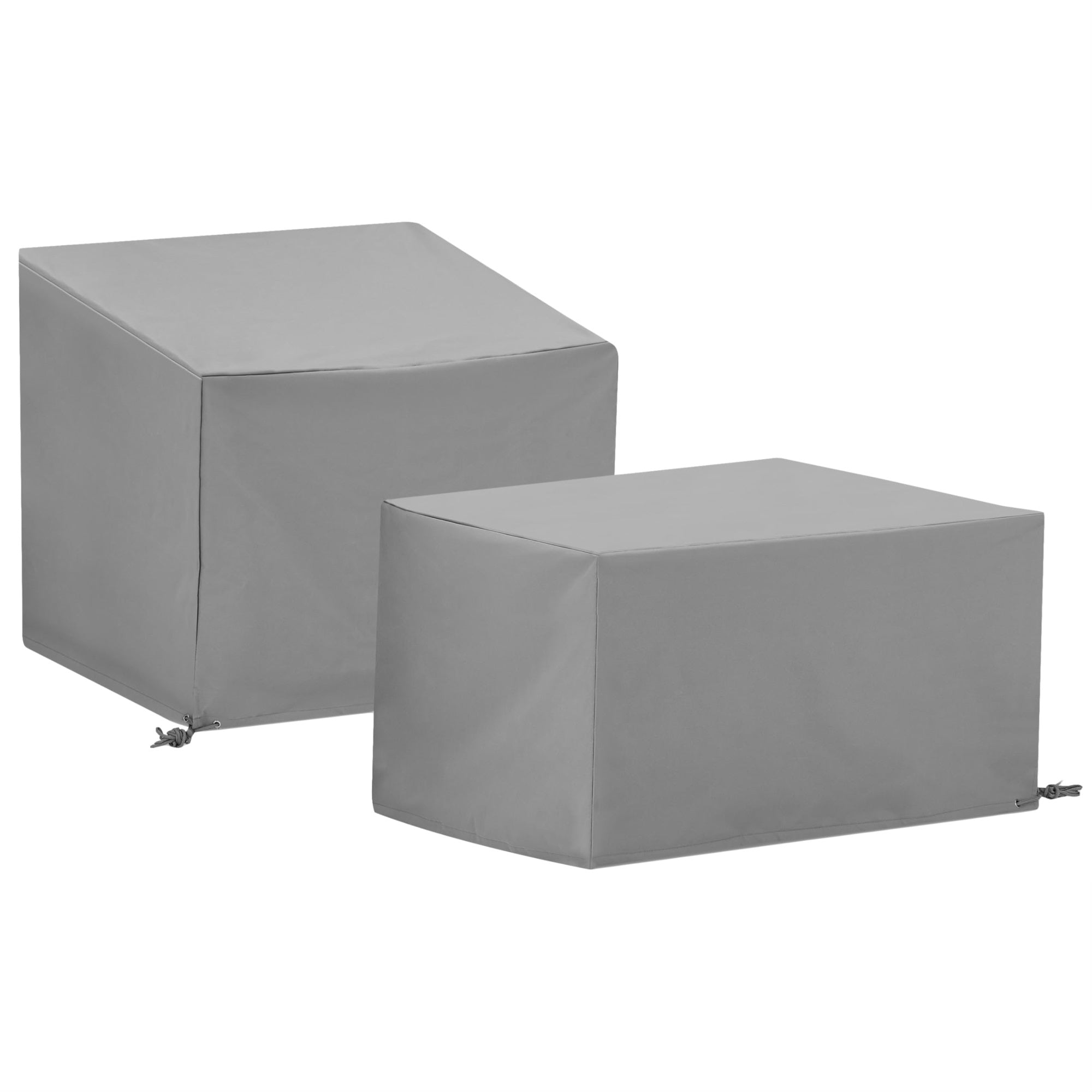 Casafoyer Furniture Patio Furniture Covers, Waterproof 2-Piece Cover Set For Outdoor Chair And Table/Ottoman, Gray