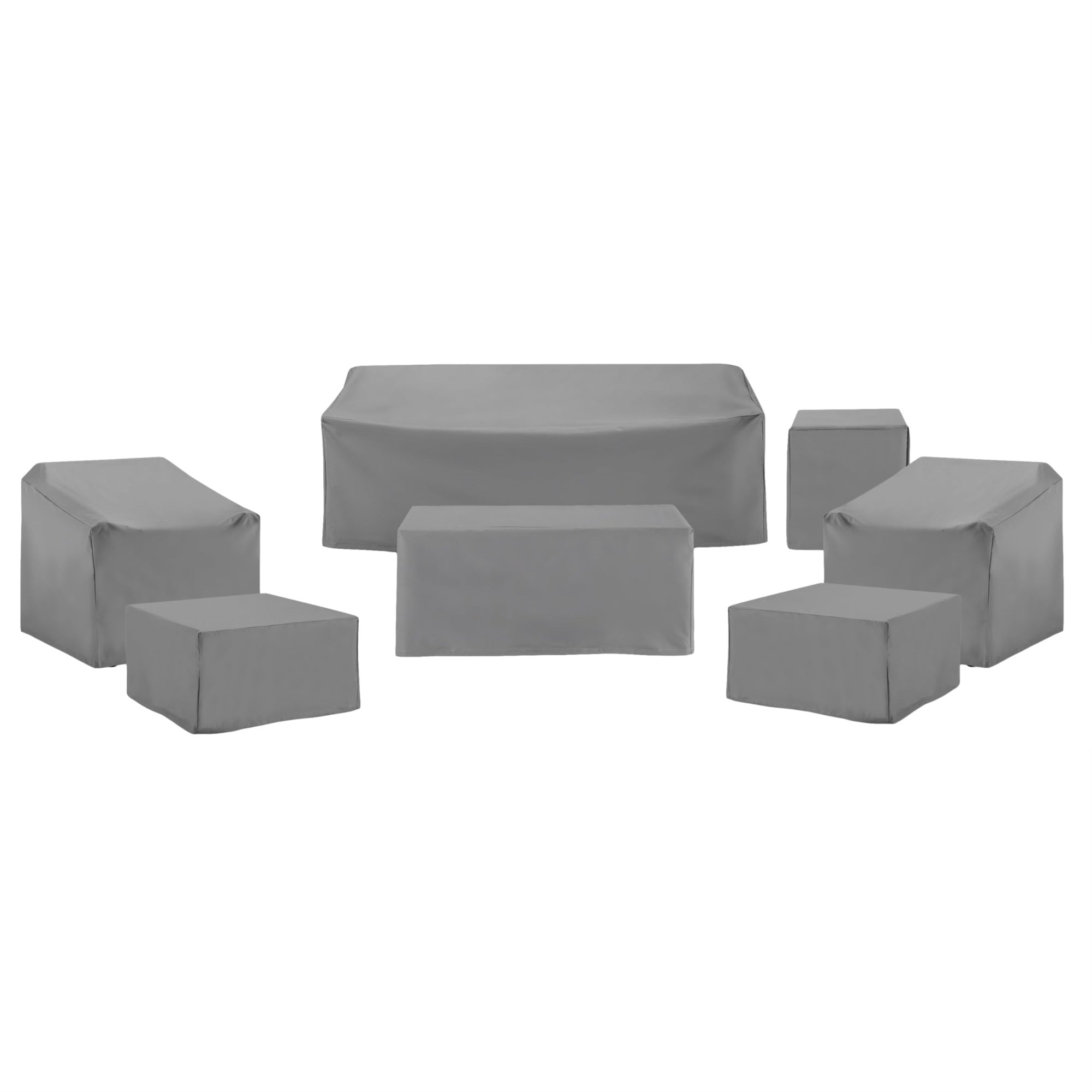 Casafoyer Furniture Patio Furniture Covers, Waterproof 7-Piece Cover Set For Outdoor Chairs, Sofa, Tables, Gray