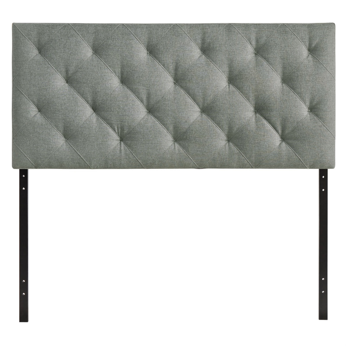 Theodore Queen Upholstered Linen Fabric Headboard - Timeless Elegance, Bold Style, Clean Lines - Gray