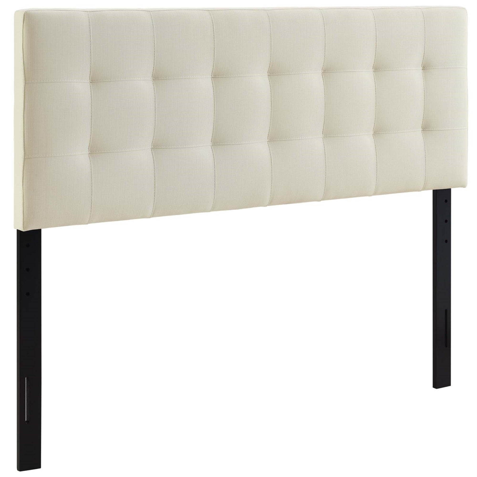Ergode Lily King Upholstered Linen Fabric Tufted Headboard - Elegant Ivory Design For Contemporary And Modern Bedrooms