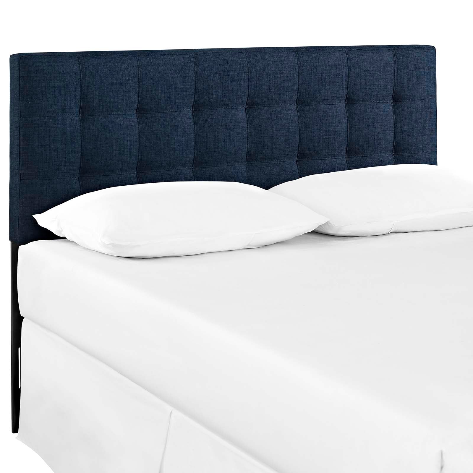 Lily King Upholstered Fabric Headboard - Navy