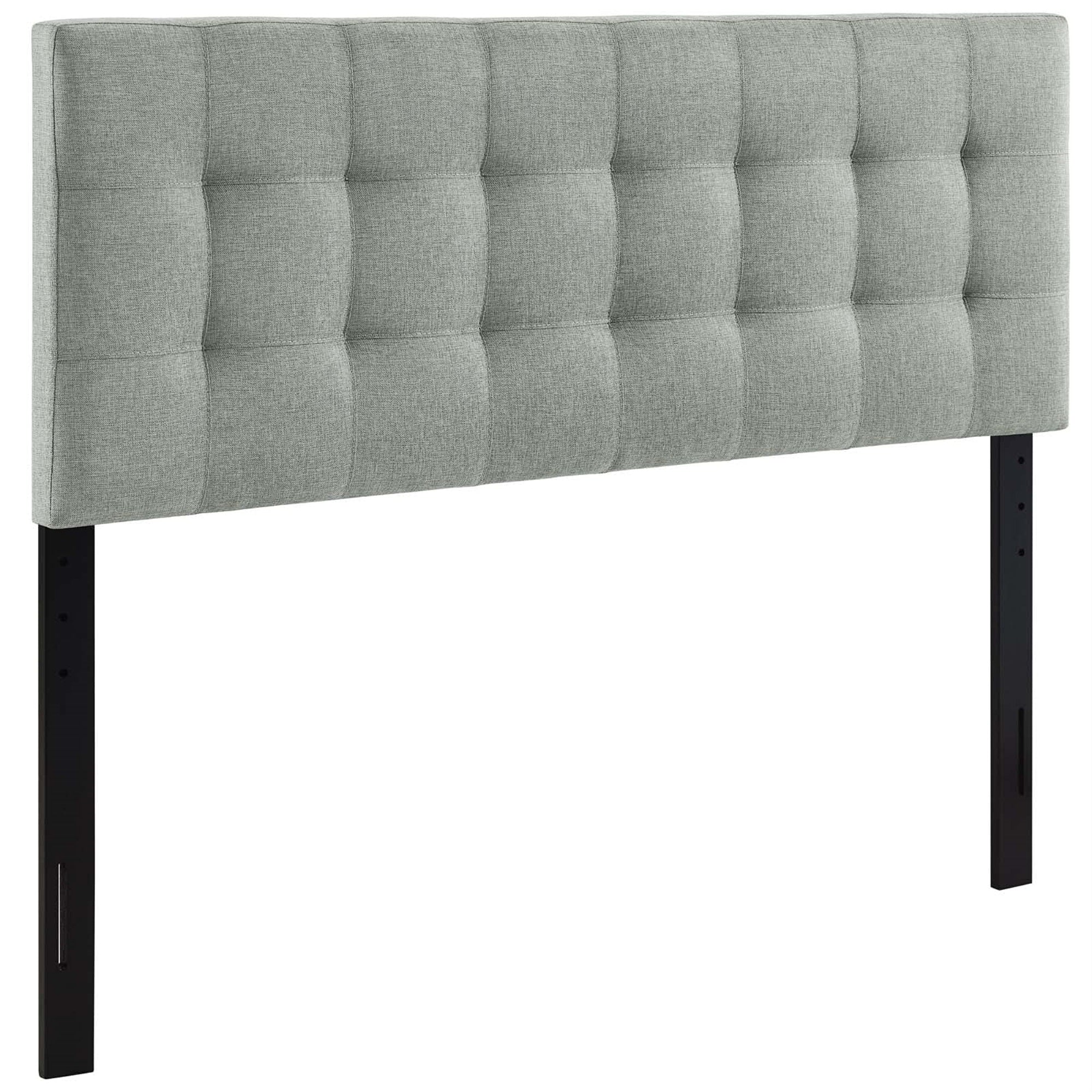 Casafoyer Lily Tufted Linen Fabric Upholstered Full Headboard In Gray