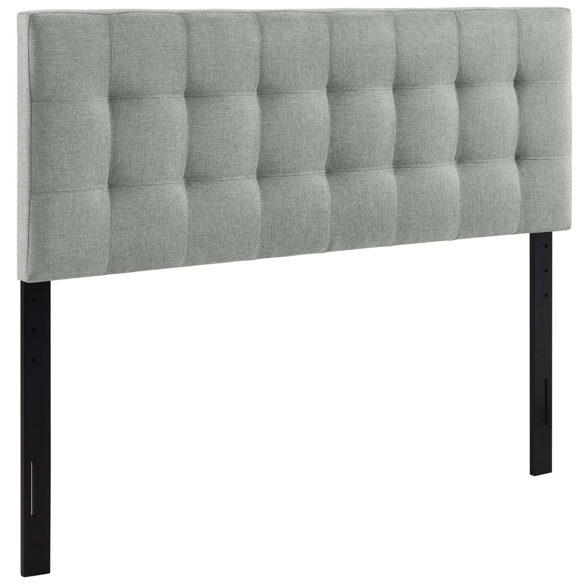Ergode Lily Full Upholstered Linen Fabric Tufted Headboard - Elegant And Durable Gray Headboard For Full Beds - Complete Bedroom Decor Solution