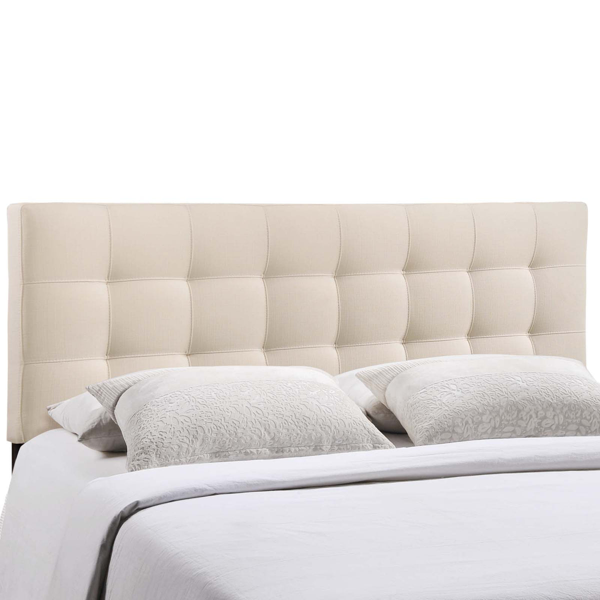 Lily Full Upholstered Fabric Headboard - Ivory