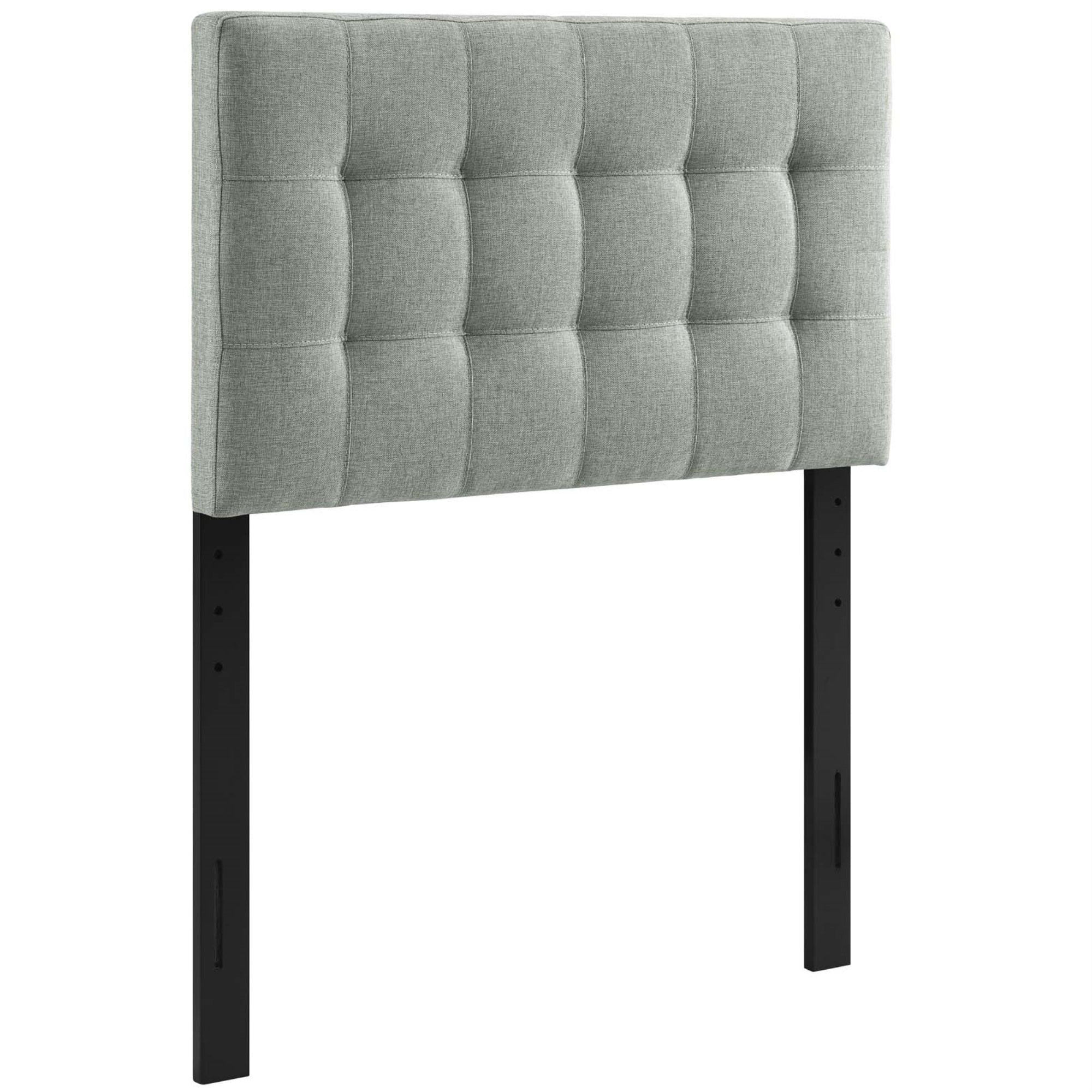 Ergode Lily Twin Upholstered Linen Fabric Tufted Headboard - Elegant And Durable Gray Headboard For Modern Bedrooms