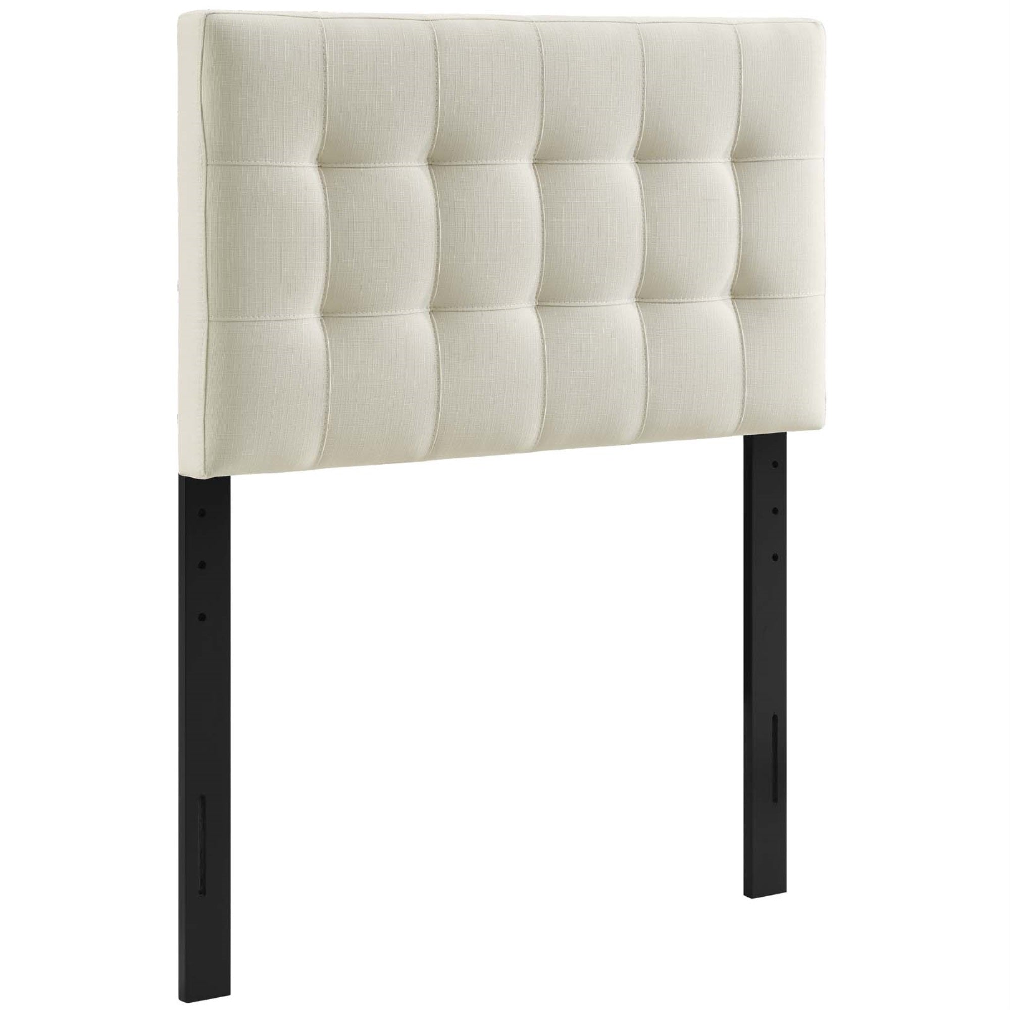 Ergode Lily Twin Upholstered Linen Fabric Tufted Headboard - Sophisticated And Durable Ivory Headboard For Twin Beds