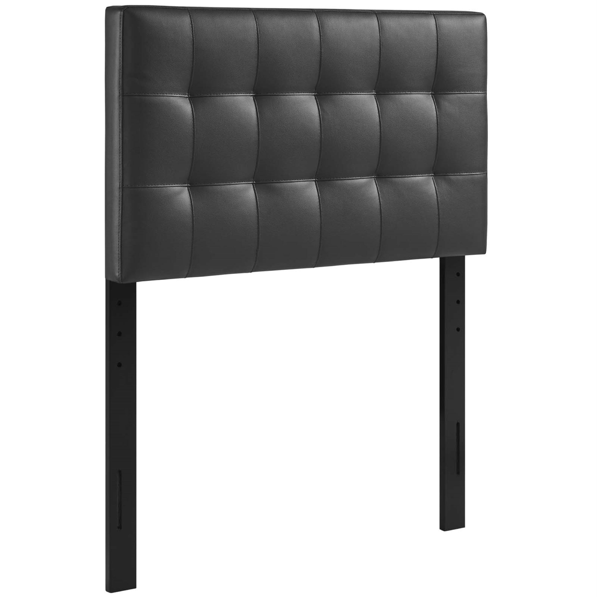 Ergode Lily Twin Upholstered Faux Leather Tufted Headboard - Upgrade Your Bedroom With Elegance - Durable & Lightweight - Perfect For Dorms, Kids' Rooms, And Guest Rooms - Black