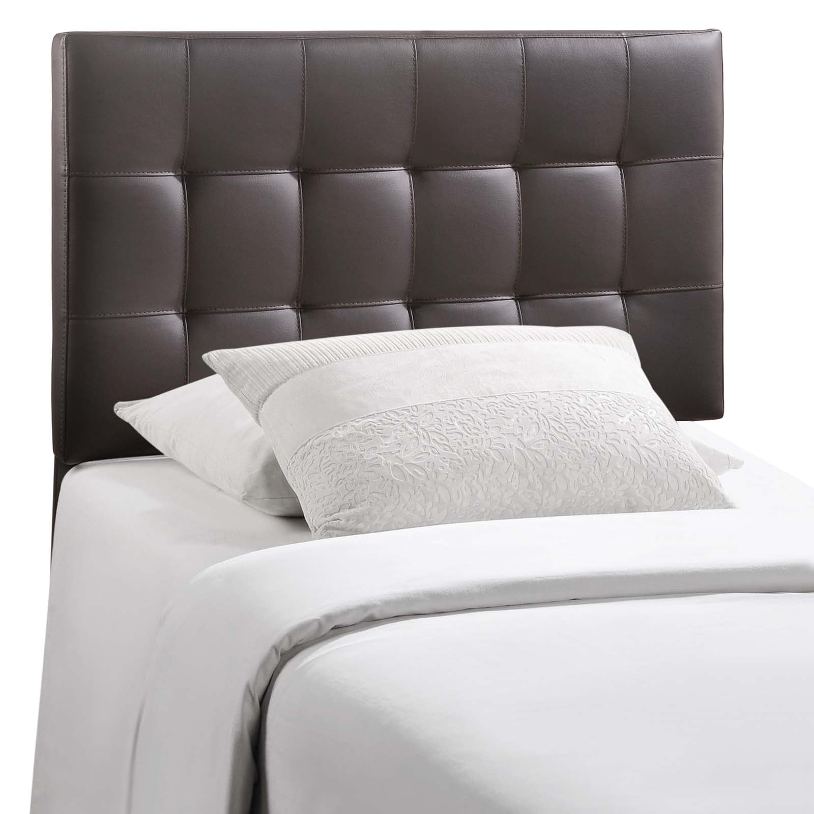 Lily Twin Upholstered Vinyl Headboard - Brown