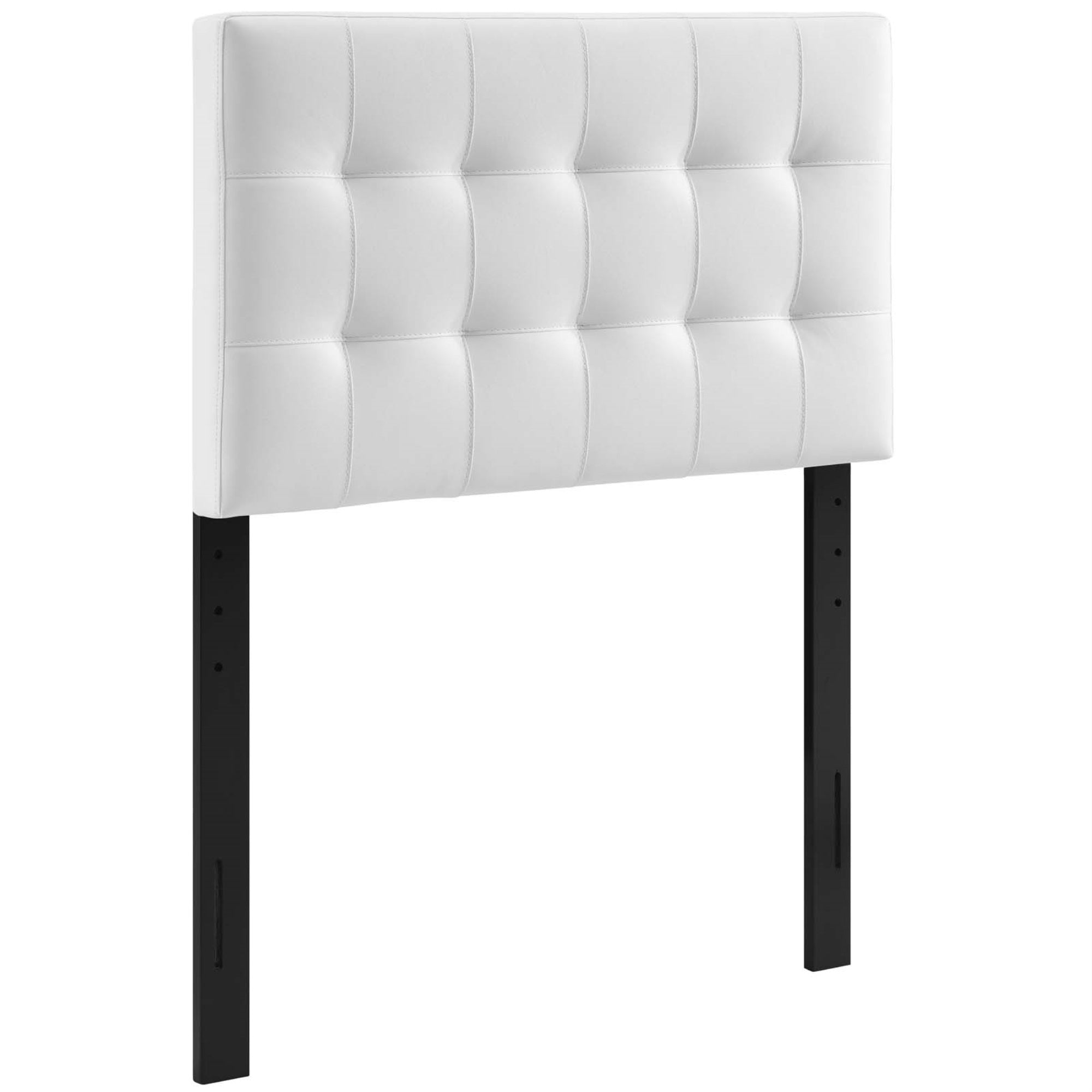 Ergode Lily Twin Upholstered Faux Leather Tufted Headboard - White: Elegant And Durable Bed Headboard For Contemporary Bedrooms