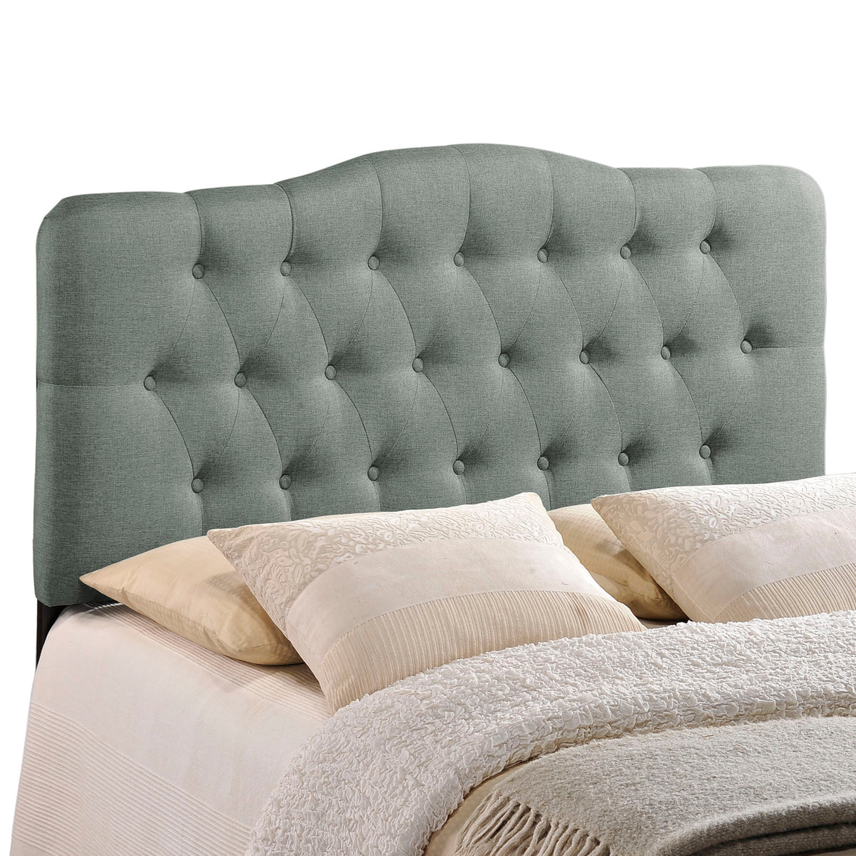 Annabel Queen Upholstered Fabric Headboard - Gray