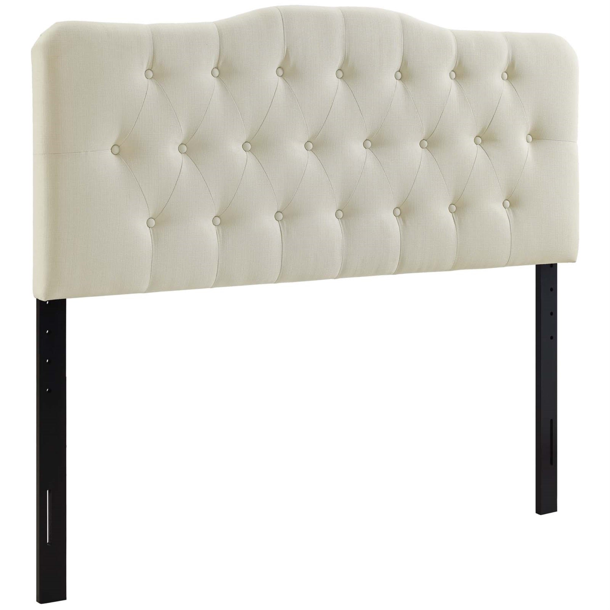 Ergode Annabel Button Tufted Linen Fabric Upholstered Queen Headboard - Serene Haven With Captivating Design & Soothing Hues