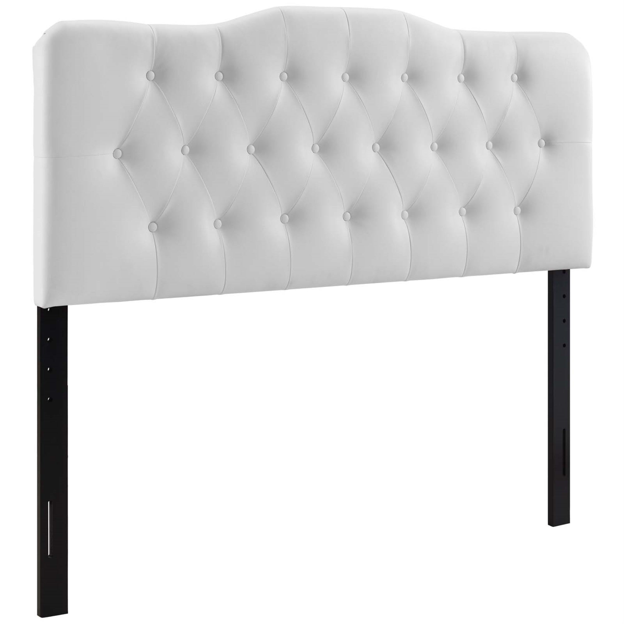 Ergode Annabel Button Tufted Faux Leather Upholstered Queen Headboard - Elegant Design, Lightweight & Durable - Visually Stunning Retreat