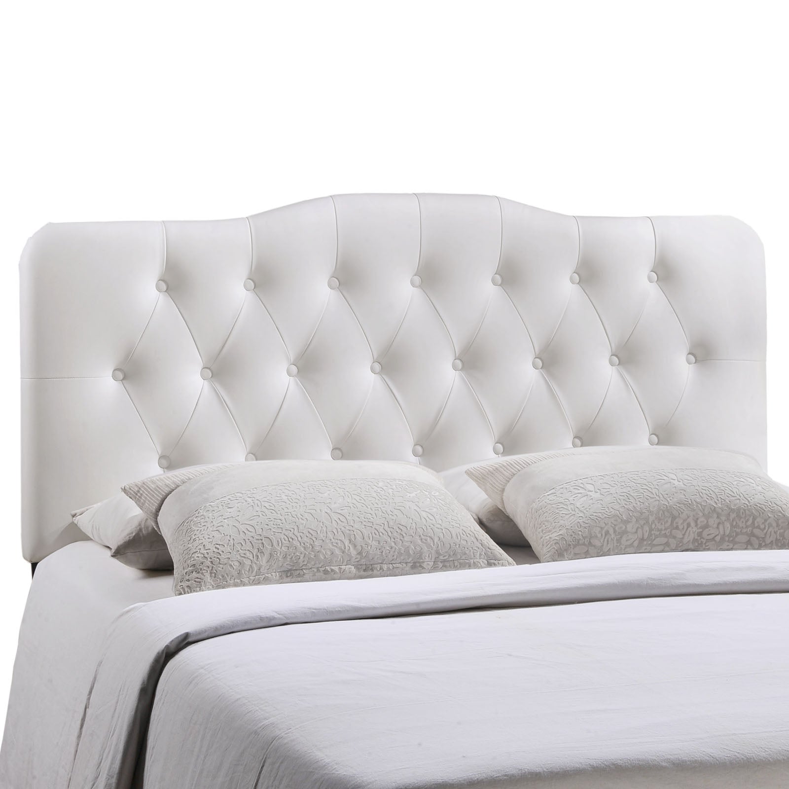 Annabel Queen Upholstered Vinyl Headboard - White