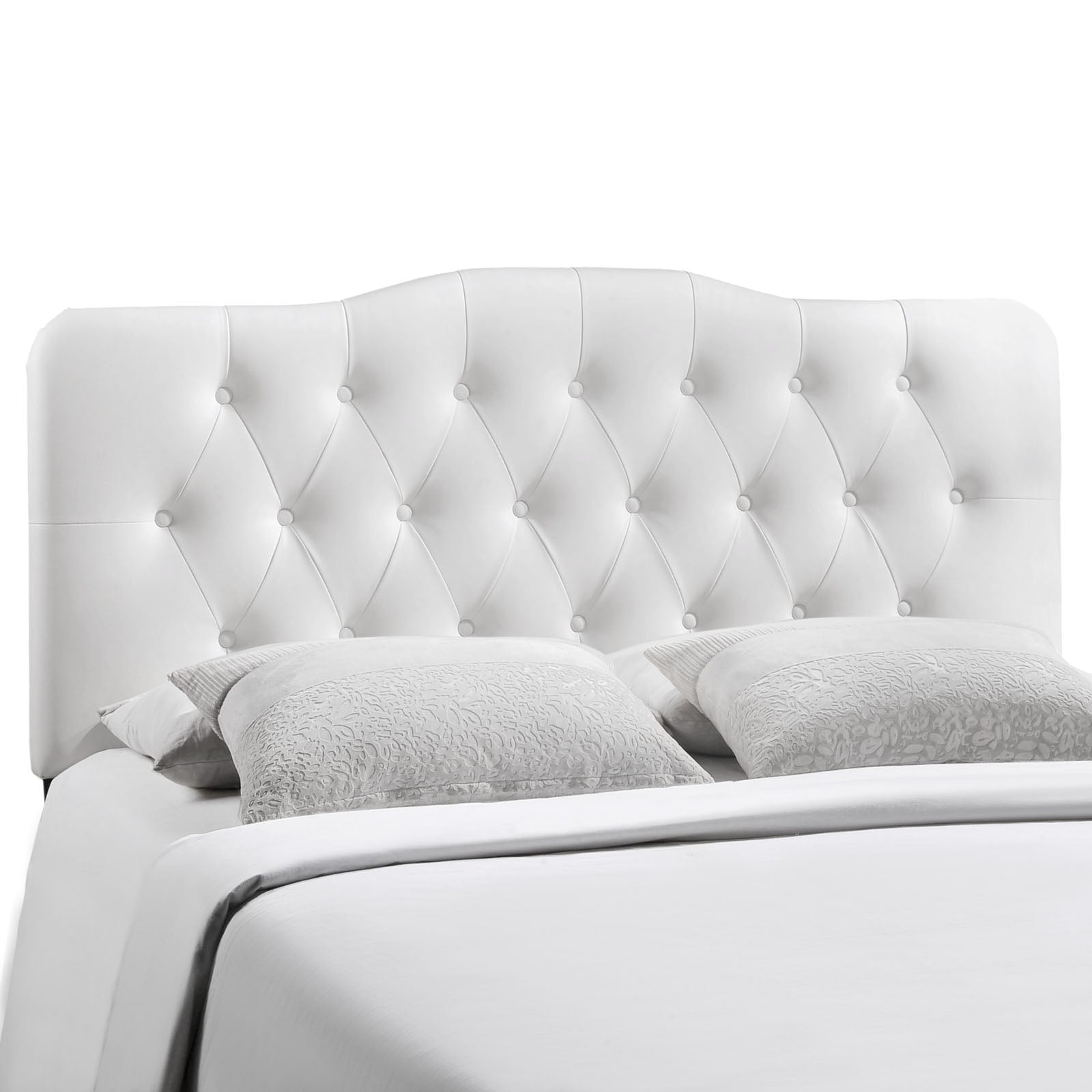 Annabel King Upholstered Vinyl Headboard - White