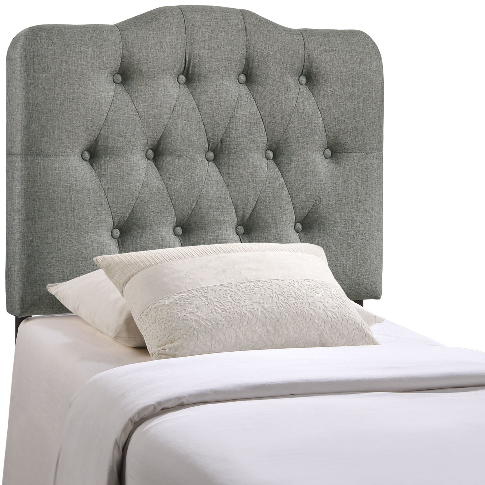 Annabel Twin Upholstered Fabric Headboard - Gray
