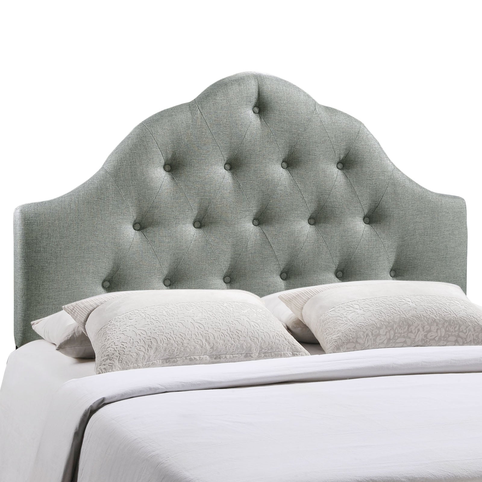 Sovereign Queen Upholstered Fabric Headboard - Gray