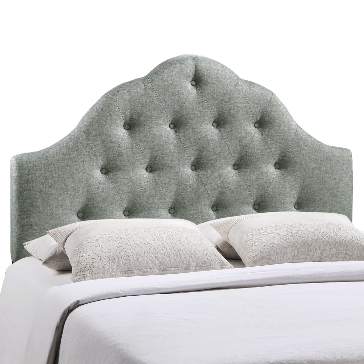Sovereign Queen Upholstered Fabric Headboard - Gray