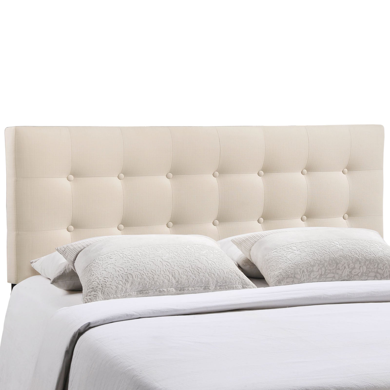 Emily Queen Upholstered Fabric Headboard - Ivory