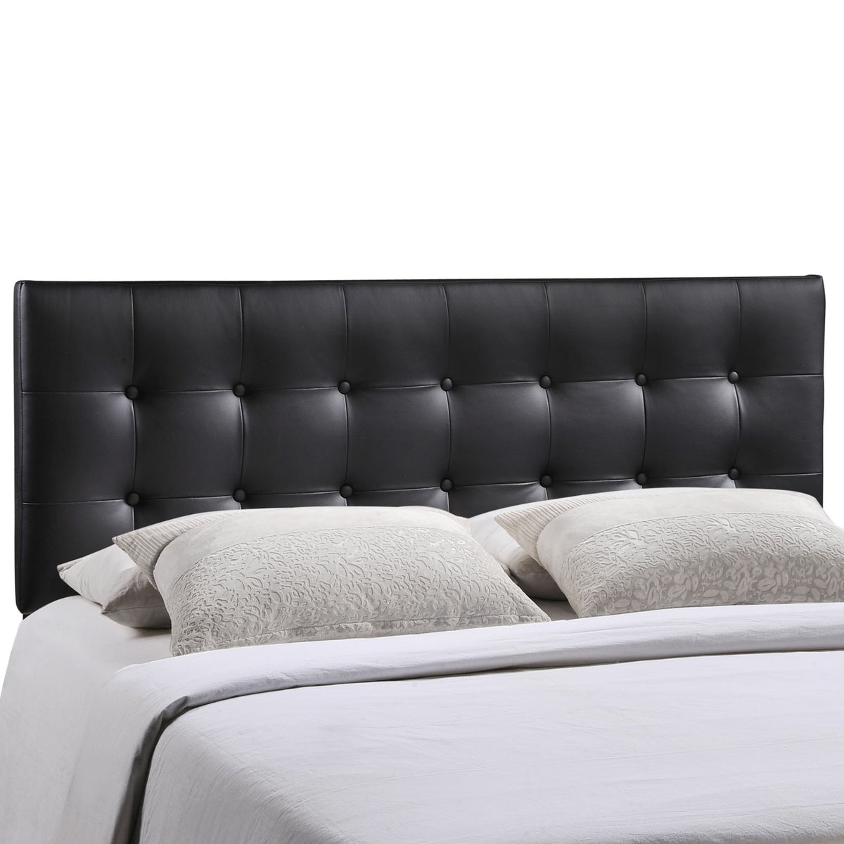 Emily Queen Upholstered Vinyl Headboard - Black