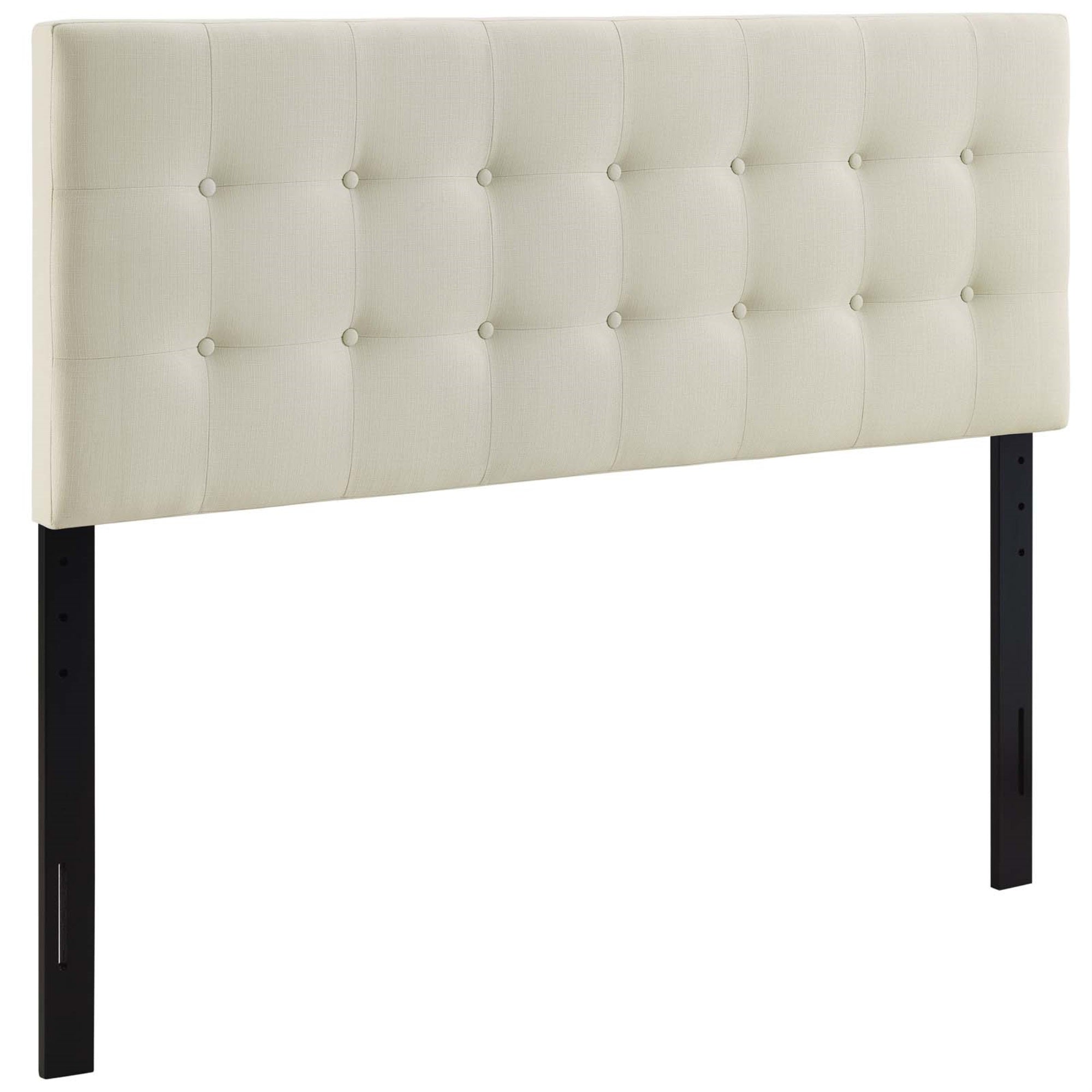 Ergode Emily Button Tufted Linen Fabric Upholstered Full Headboard - Elegant Ivory Design For Contemporary Bedrooms