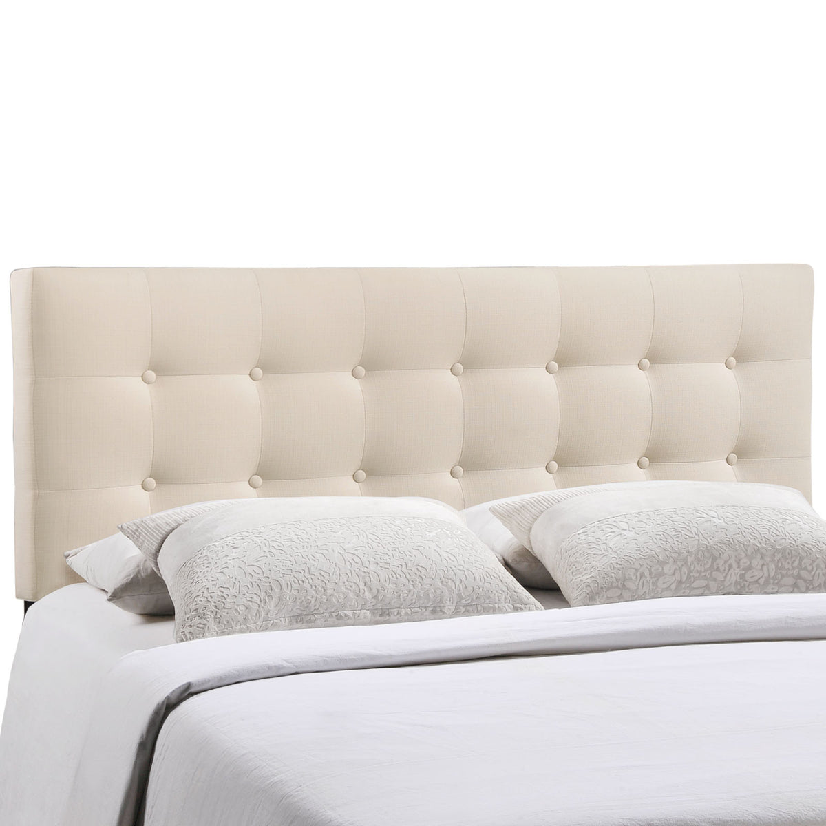 Emily Full Upholstered Fabric Headboard - Ivory