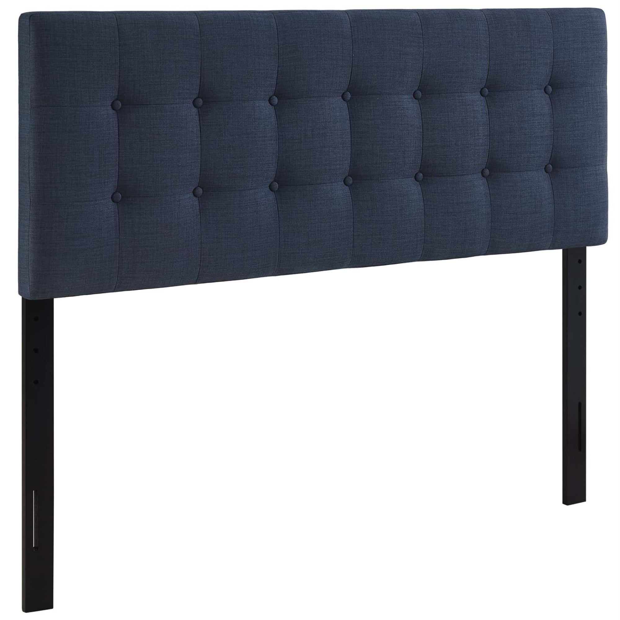 Ergode Emily Button Tufted Linen Fabric Upholstered Full Headboard - Elegant Design, Durable Construction, Tranquil Sleep - Navy