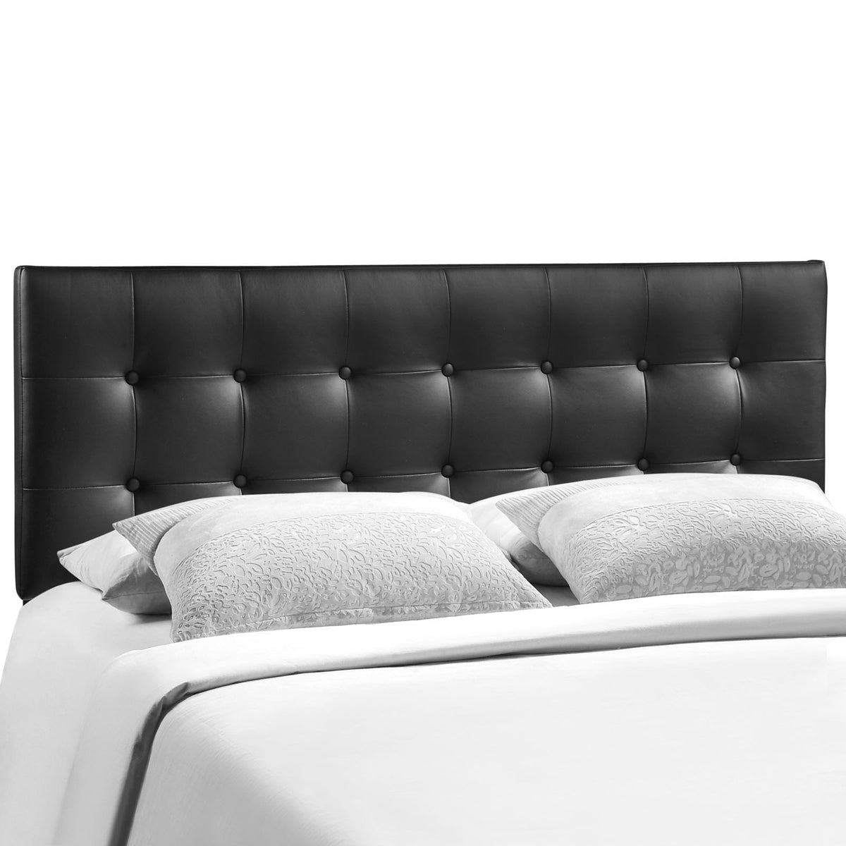 Emily Full Upholstered Vinyl Headboard - Black