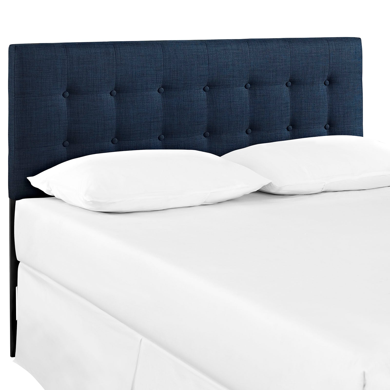 Emily King Upholstered Fabric Headboard - Navy
