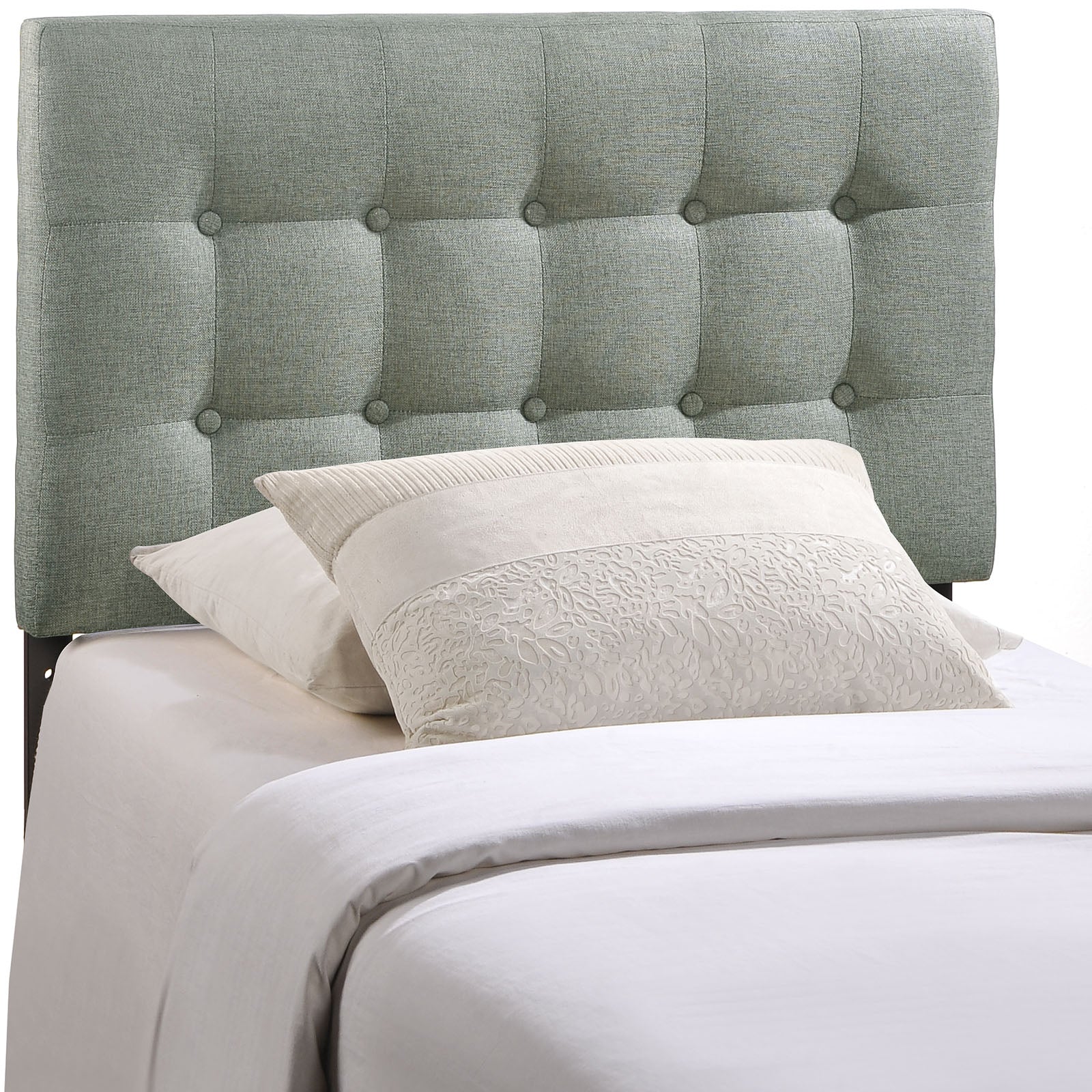 Emily Twin Upholstered Fabric Headboard - Gray