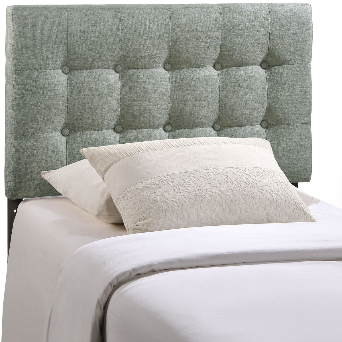Emily Twin Upholstered Fabric Headboard - Gray