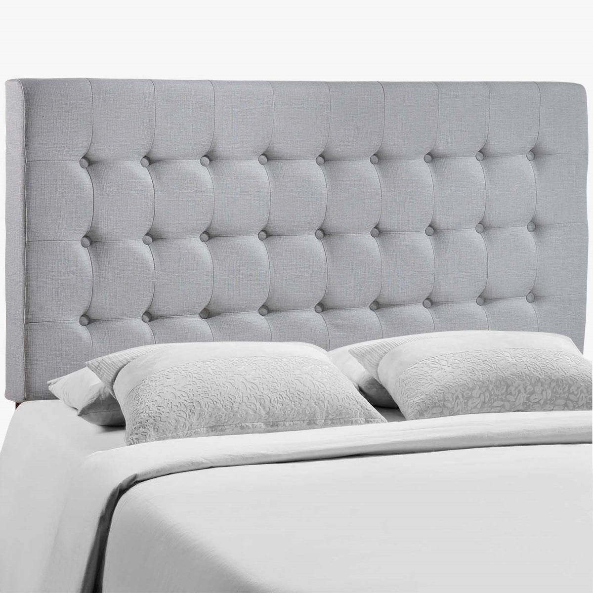 Tinble Queen Headboard - Effortless Elegance, Soft Linen Upholstery, Durable Construction, Deep Button Tufting, Tranquil Ambiance.