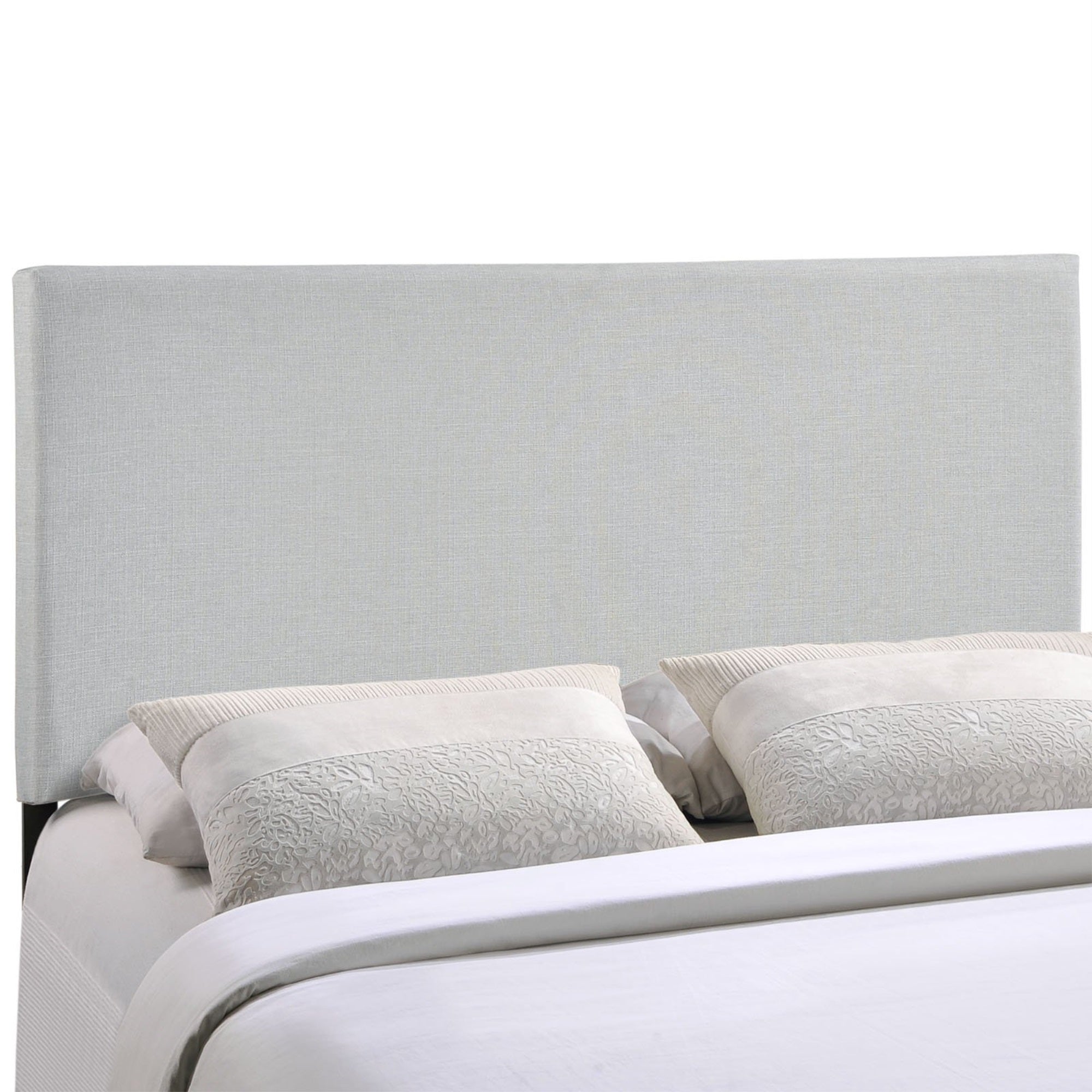 Casafoyer Region Linen Fabric Upholstered Queen Headboard In Gray