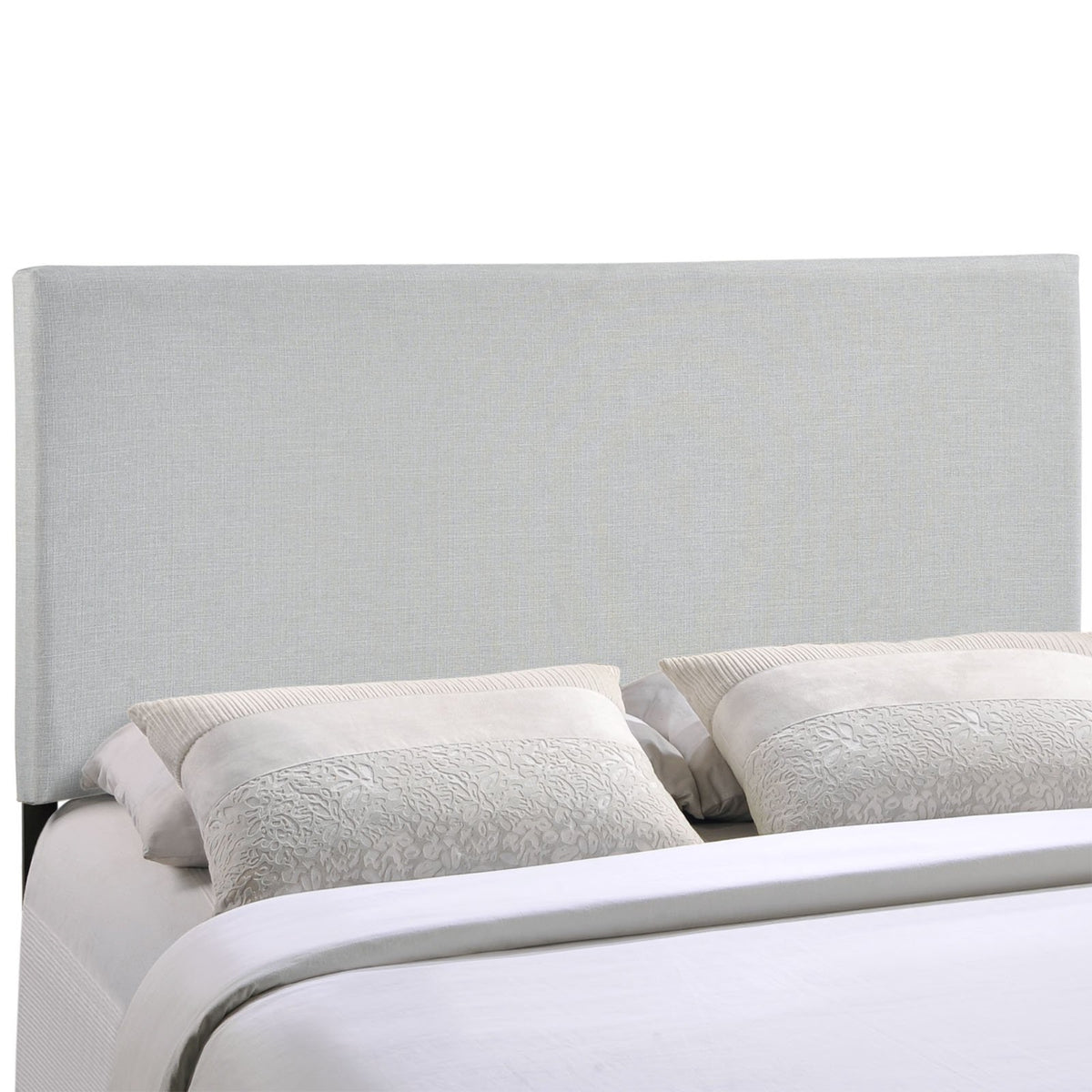 Casafoyer Region Linen Fabric Upholstered Queen Headboard In Gray