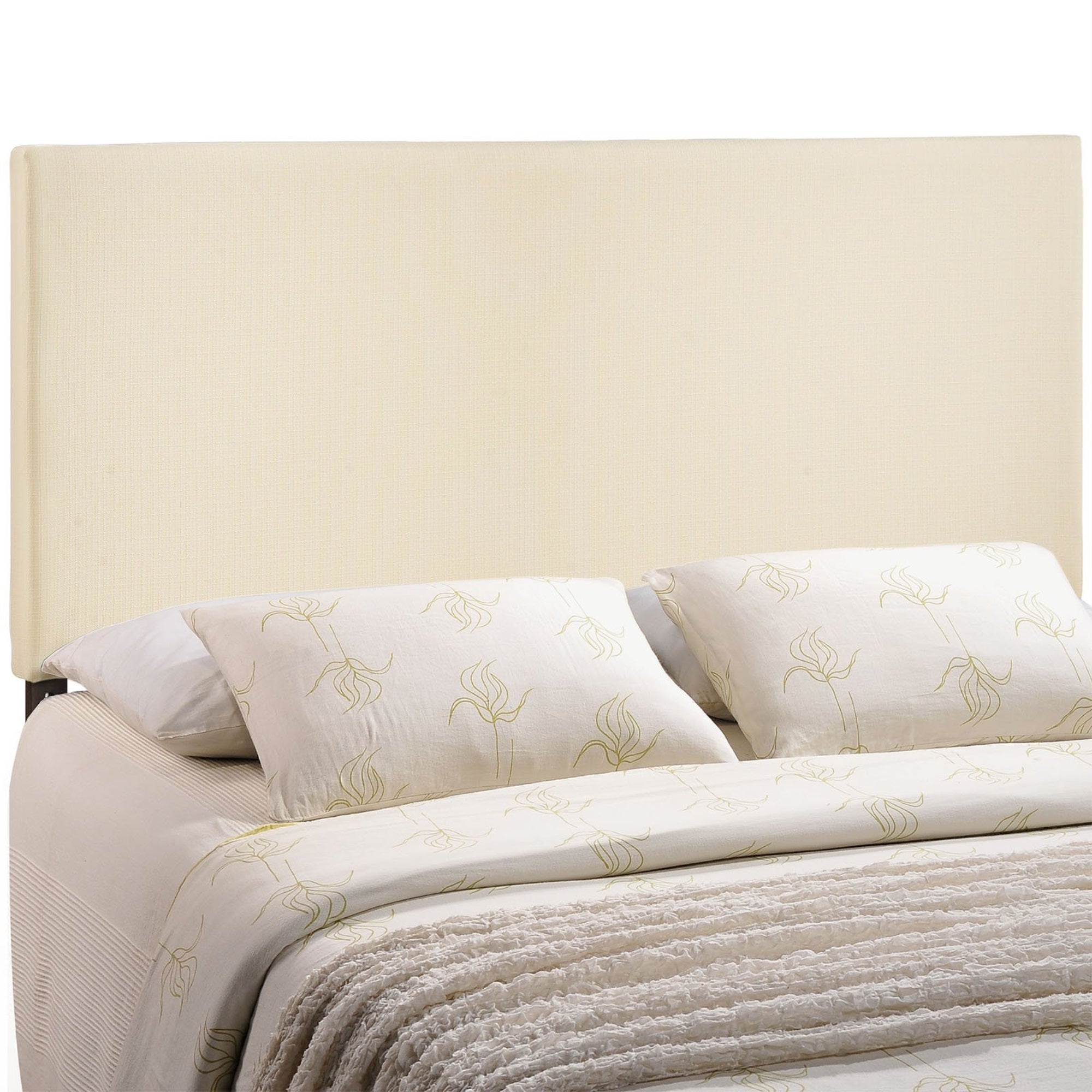Casafoyer Region Linen Fabric Upholstered Queen Headboard In Ivory