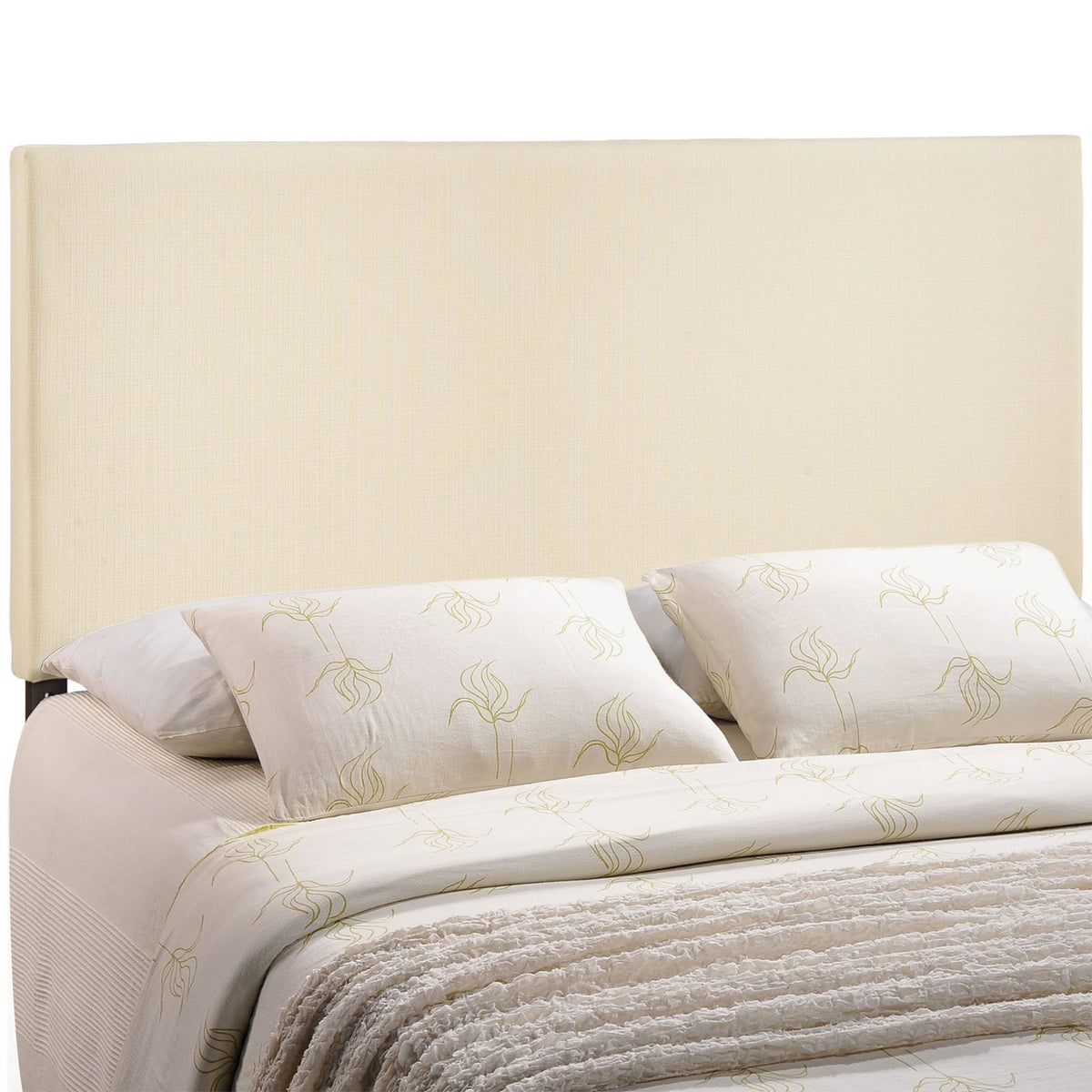 Casafoyer Region Linen Fabric Upholstered Queen Headboard In Ivory