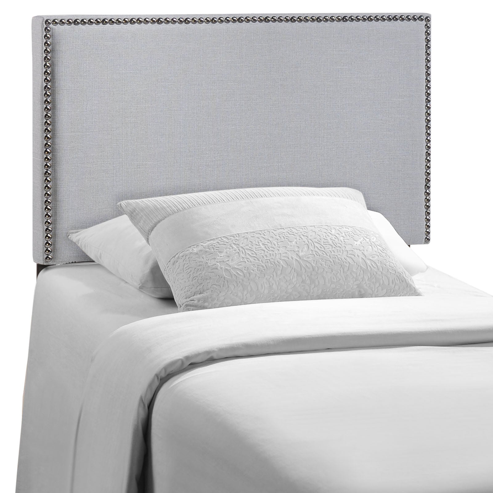 Region Twin Nailhead Upholstered Headboard - Sky Gray