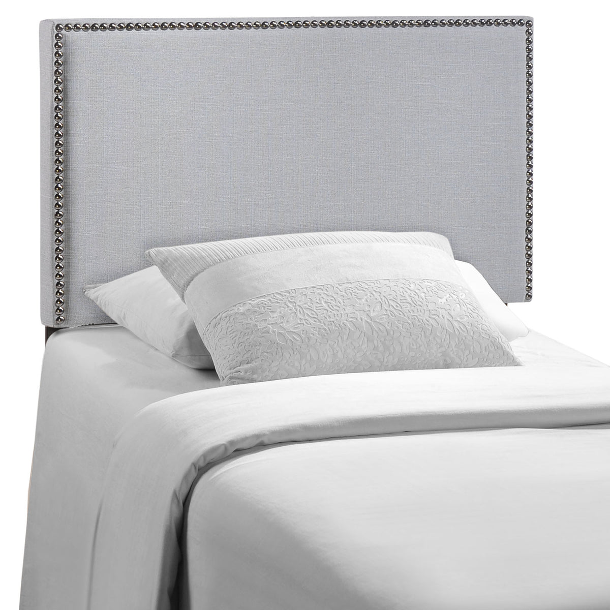 Region Twin Nailhead Upholstered Headboard - Sky Gray