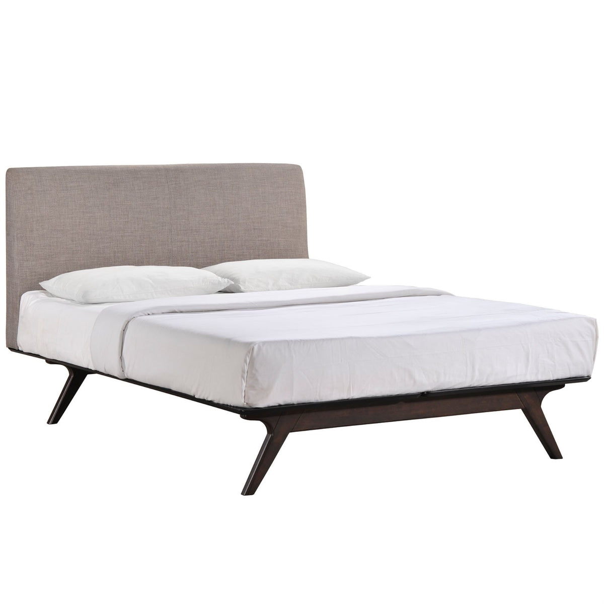 Casafoyer Mid-Century Modern Wood Platform Queen Size Bed